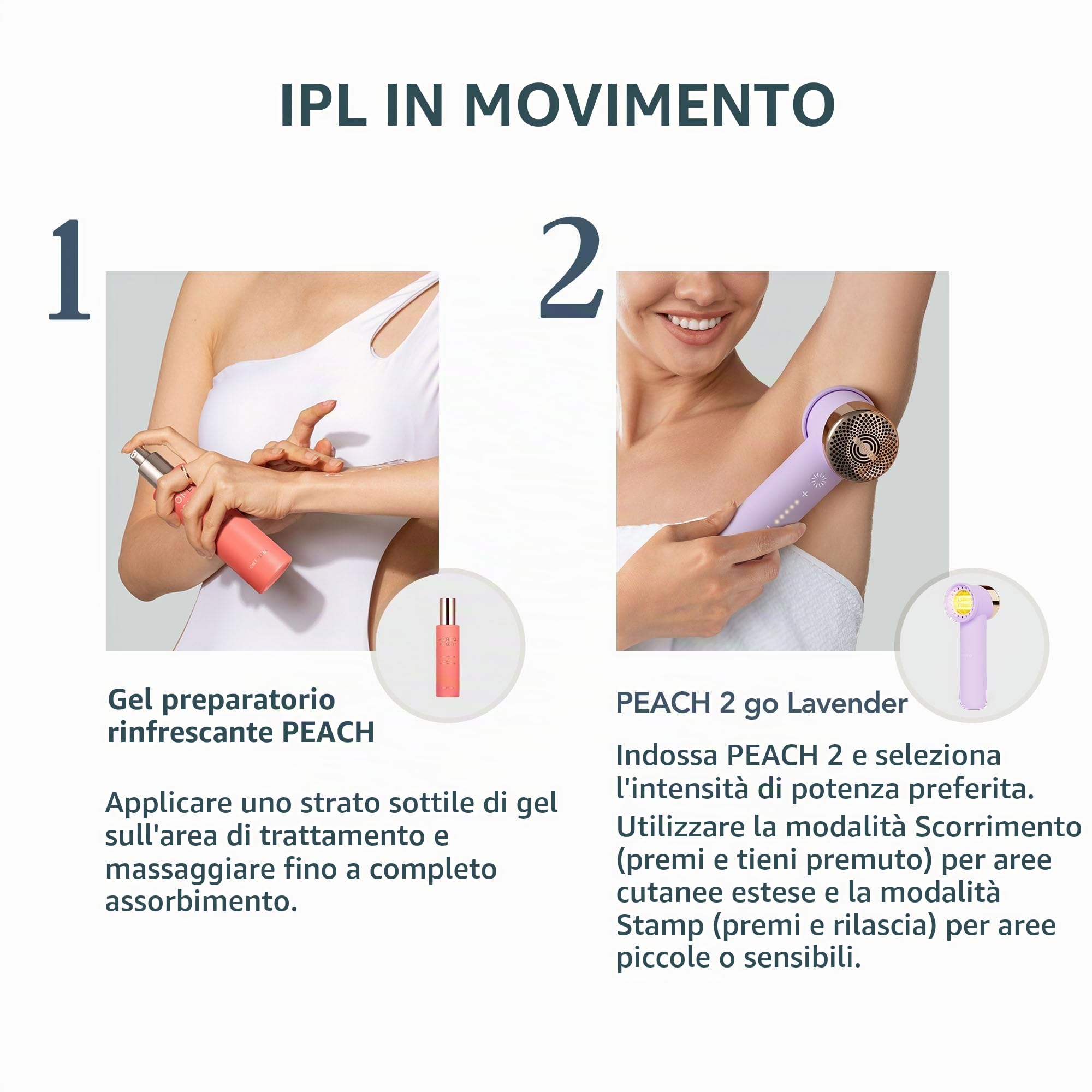 FOREO PEACH 2 Go IPL Da Viaggio + Gel Preparatore Rinfrescante | Epilazione IPL E Laser, IPL Da Viaggio, Raffreddamento Cutaneo, Gel Rinfrescante, Zona Bikini, Peli Del Viso