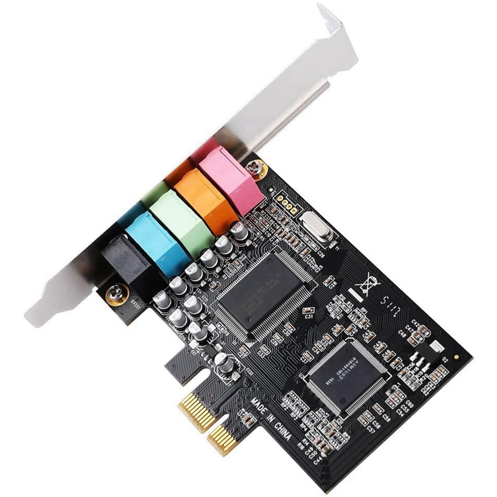 Bloepum 3X PCIe Sound Card 5.1, PCI Express Surround Card 3D Stereo Audio with High Sound Performance PC Sound Card CMI8738 Chip