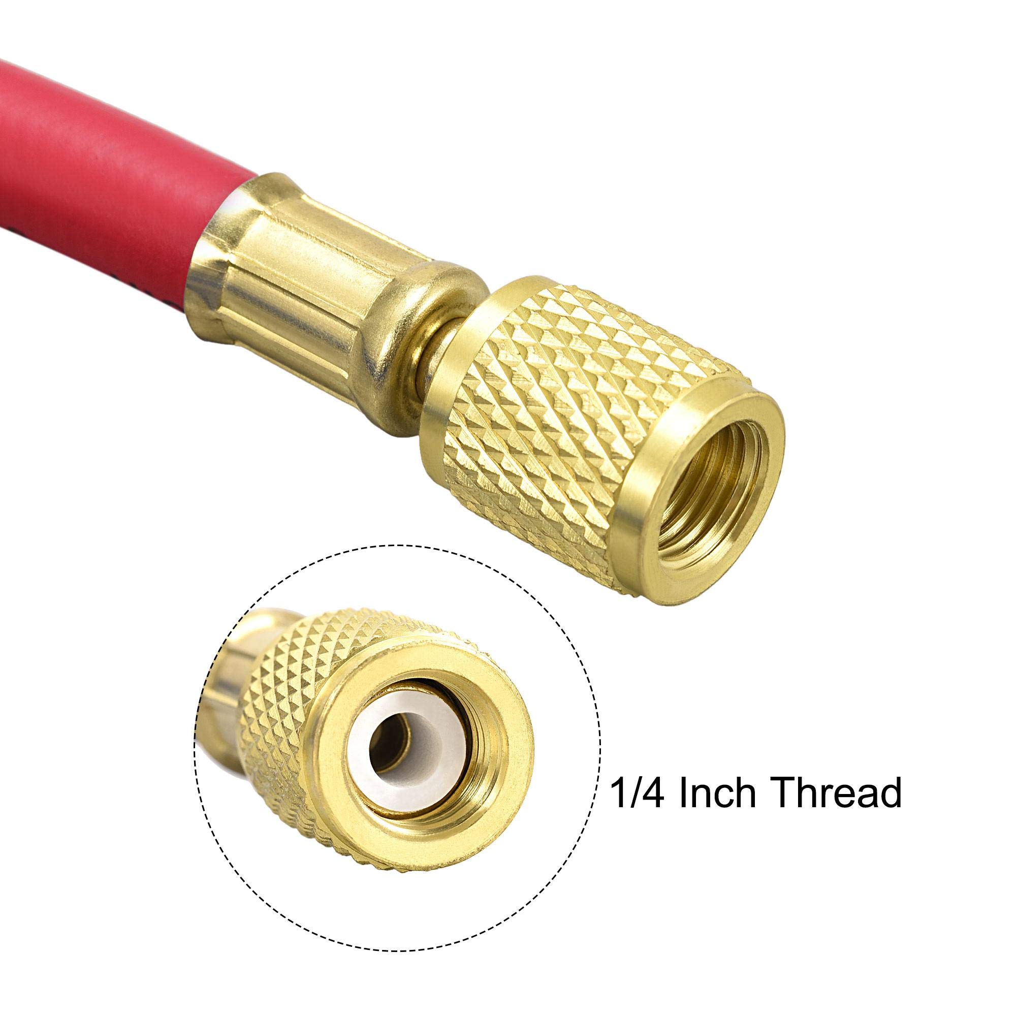 Bomba De Vacio Refrigeracion Uxcell Refrigerant Charging Hose - 1/4 SAE Thread 4.92ft HVAC Tube For AC Maintenance HVAC Service Hose