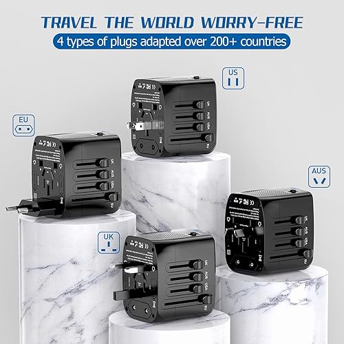 Miniatura 2 de Convertidor de voltaje de adaptador de viaje internacional, convertidor de viaje reductor de 220 V a 110 V para alisadores de cabello, convertidores