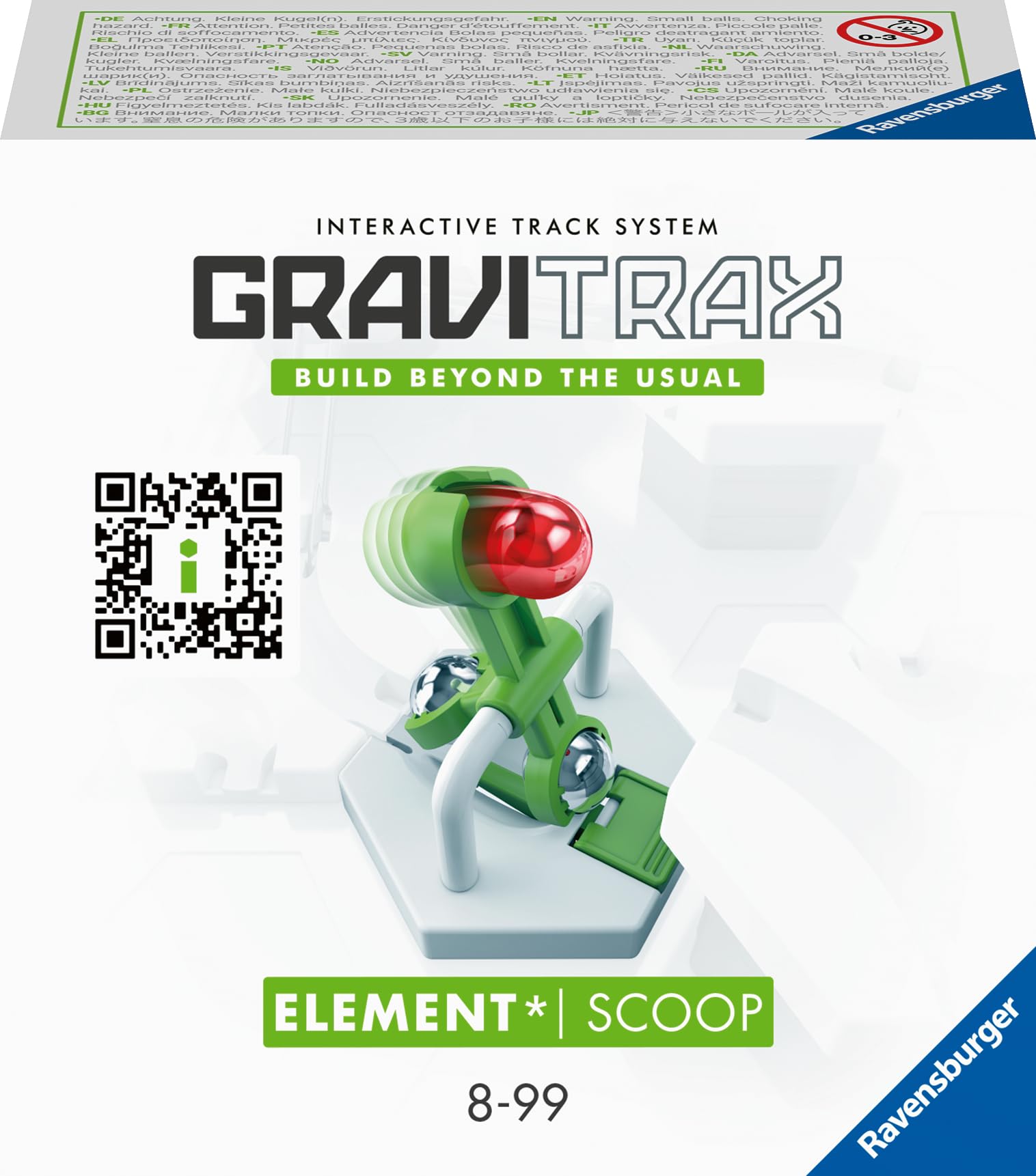 Ravensburger GraviTrax Element Scoop 22418 - Erweiterung für Deine Kugelbahn - Murmelbahn und Konstruktionsspielzeug ab 8 Jahren, GraviTrax Zubehör kombinierbar mit Allen Produkten