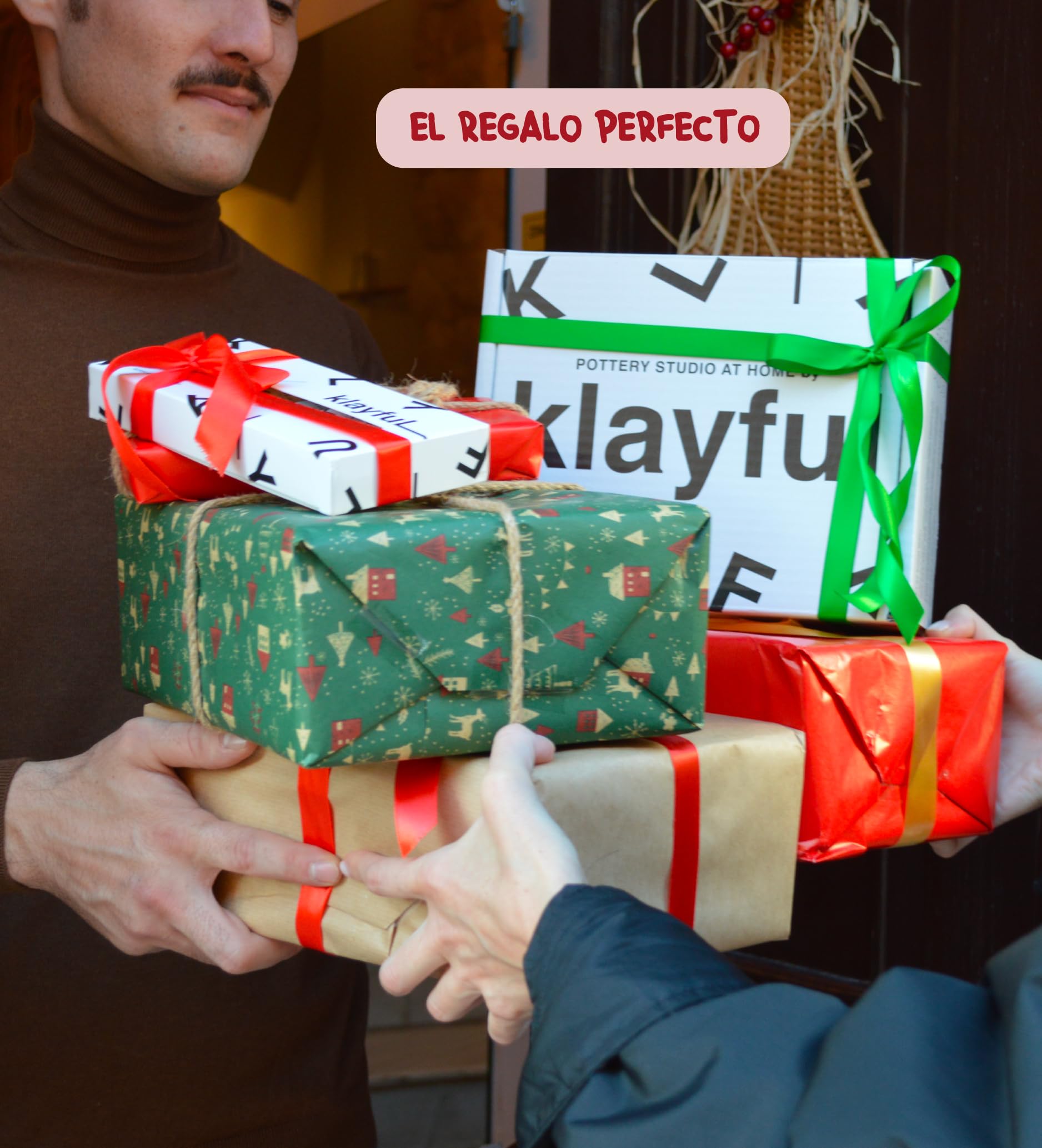 KLAYFUL Kit de Arcilla de Secado al Aire Edición Especial Parejas | Arcilla Blanca y Terracota, Moldes, Sellos, Pinturas | Kit Cerámica Manualidades Adultos | Regalo Pareja DIY