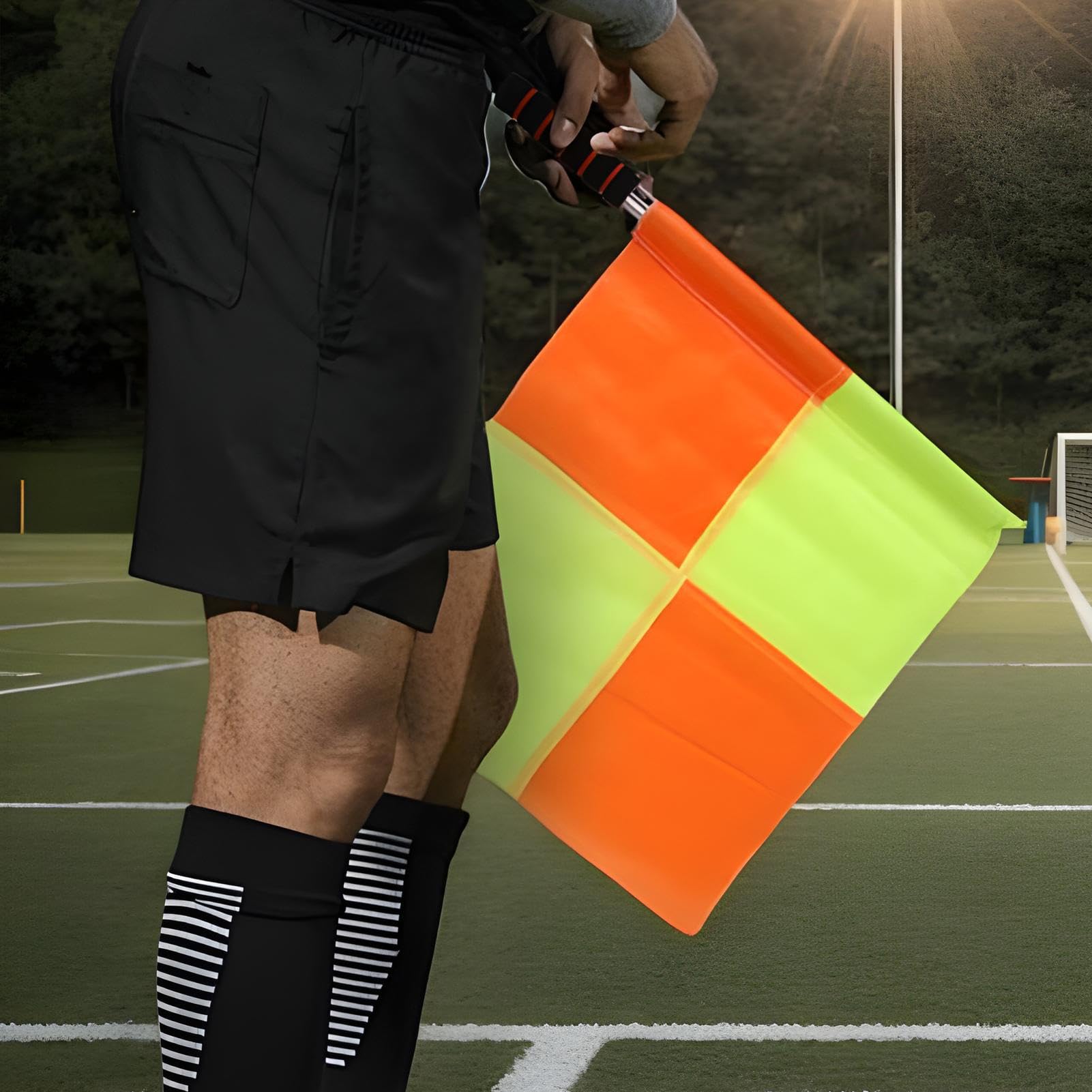 Banderines de Árbitro de Fútbol | Juego de 2 Banderas con Mango Ergonómico y Alta Visibilidad