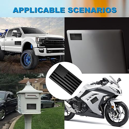 Miniatura 5 de 2 paquetes de calcomanías de emblema de bandera americana negra en 3D con relieve en metal, adhesivos mate negros compatibles con Jeep, camionetas,