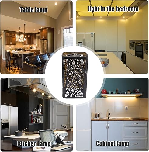 Miniatura 9 de KALLORY Sombras de lámpara de metal, pantalla hueca tallada, cubierta de lámpara de hierro, estilo moderno, pantalla decorativa para lámpara de