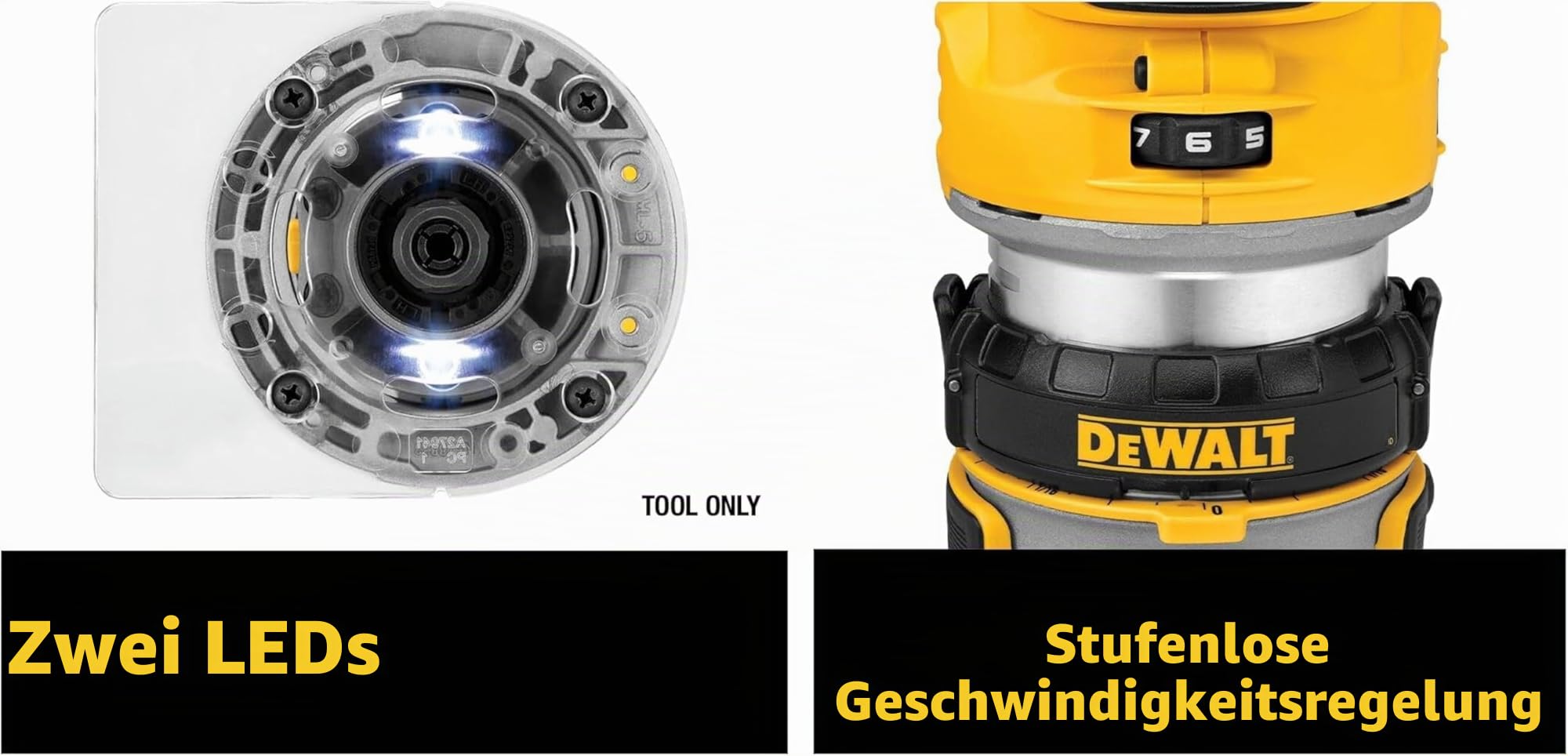 DEWALT DCW600B 20V MAX XR CMPCT Metallfräse mit fester Basis