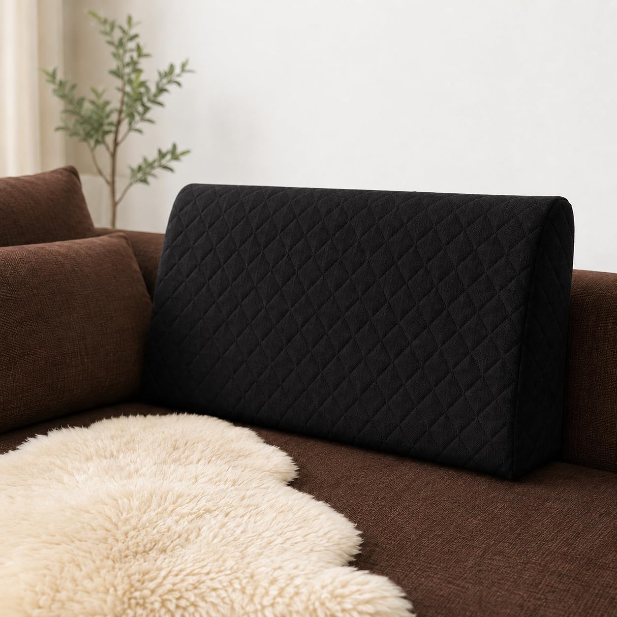 Rückenlehne 90x45 cm, Anthrazit | Komfortables Rückenkissen für Bett, Sofa oder Palettenmöbel, Vielseitiges Rückenstützkissen, Abnehmbarer Bezug