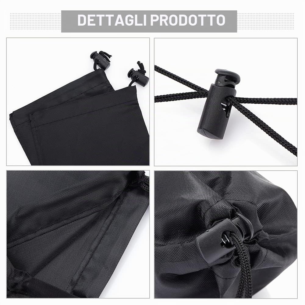 NBEADS 12pz Sacchetti con Coulisse in Poliestere, Sacchetti di Nylon Nero 19.5x15.5 cm Sacchetti di Immagazzinaggio Sacchetti Regalo A Levetta Sacchetti per Gioielli da Viaggio A Casa per Lo Sport