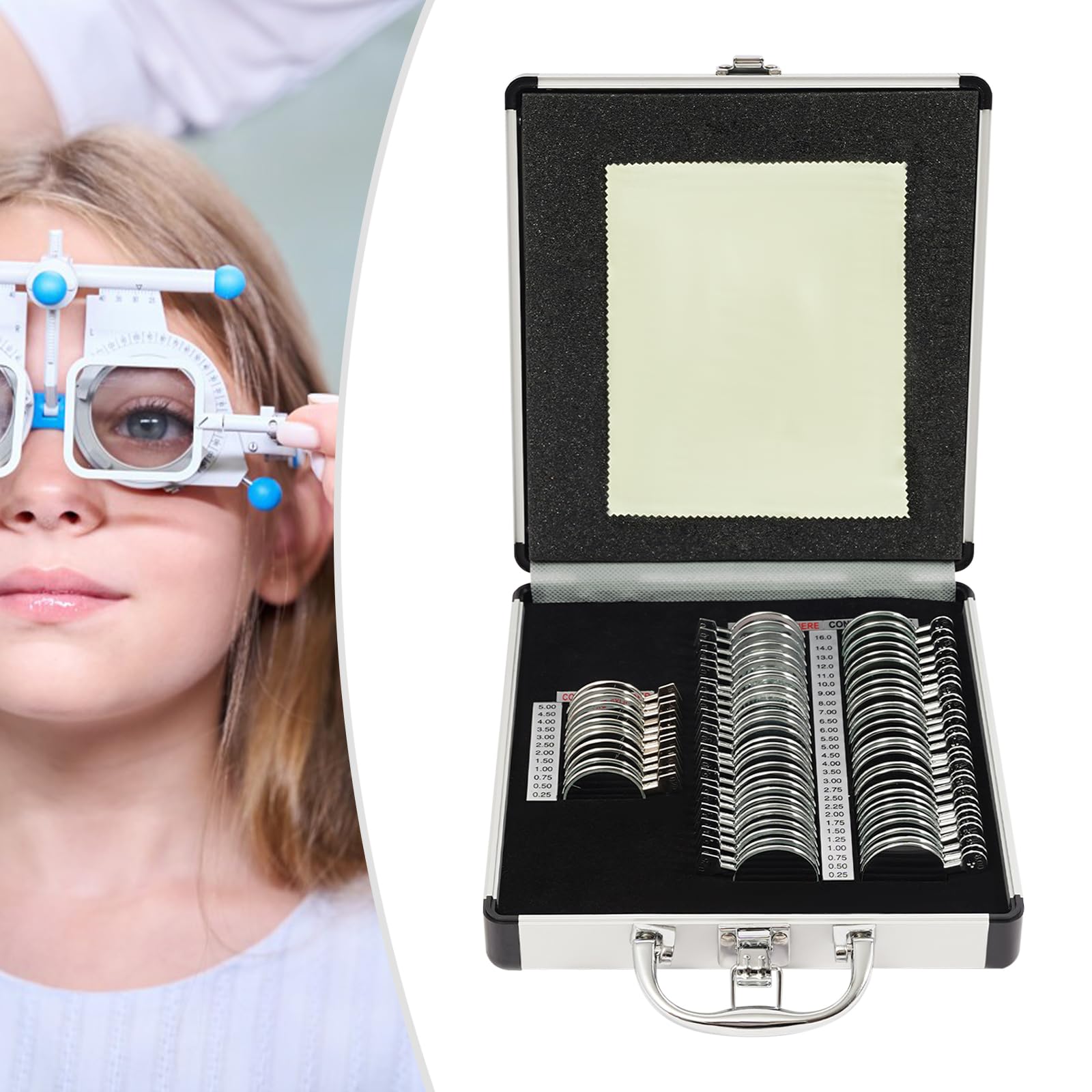 SHZICMY 68PCS Optical Trial Lens Set Optometry Kit, Professional Optometry Equipment with Metal Rim & Storage Case