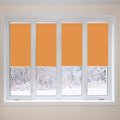 Miniatura 2 de Persianas enrollables sin cordones 50  opacas hechas a medida color naranja fácil instalación para el hogar y la oficina