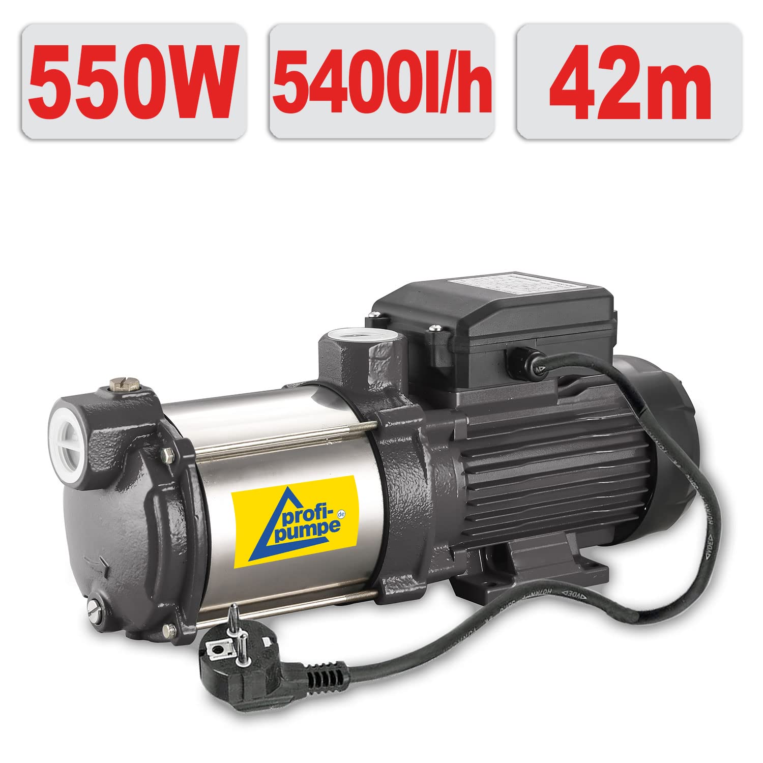 Kreiselpumpe Hauswasserwerk Regenwasserpumpe Hauswasserautomat Inno-Tec 550-9 Mehrstufige Kreiselpumpe für klares Brauchwasser zur Trinkwasser Garten und Regenwasser