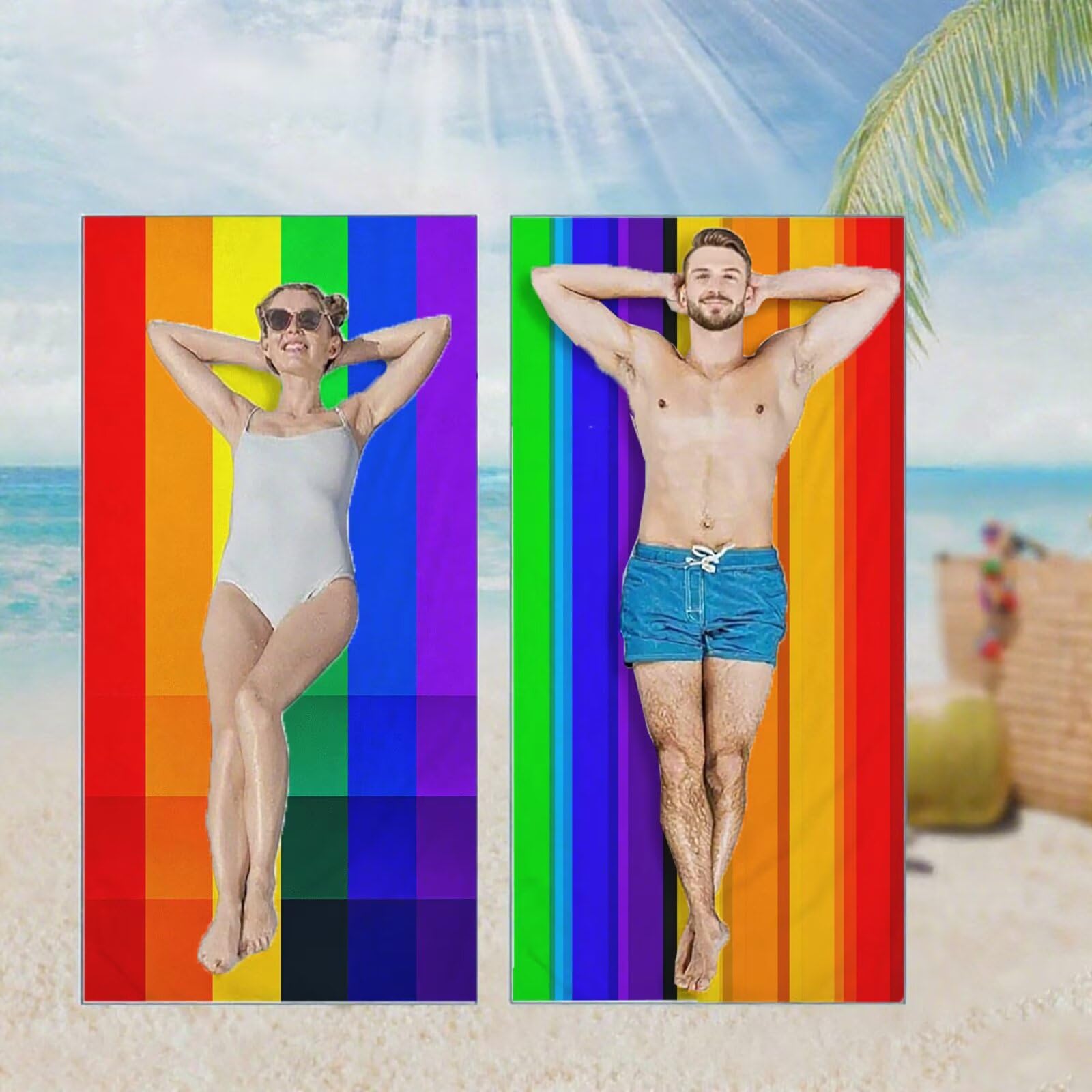 Ręcznik plażowy, ręczniki plażowe z mikrofibry, szybkoschnące lekkie ręczniki podróżne bez piasku, duży ręcznik kąpielowy dla dorosłych 90 x 200 cm, do pływania na basen, jogę, siłownię, kemping