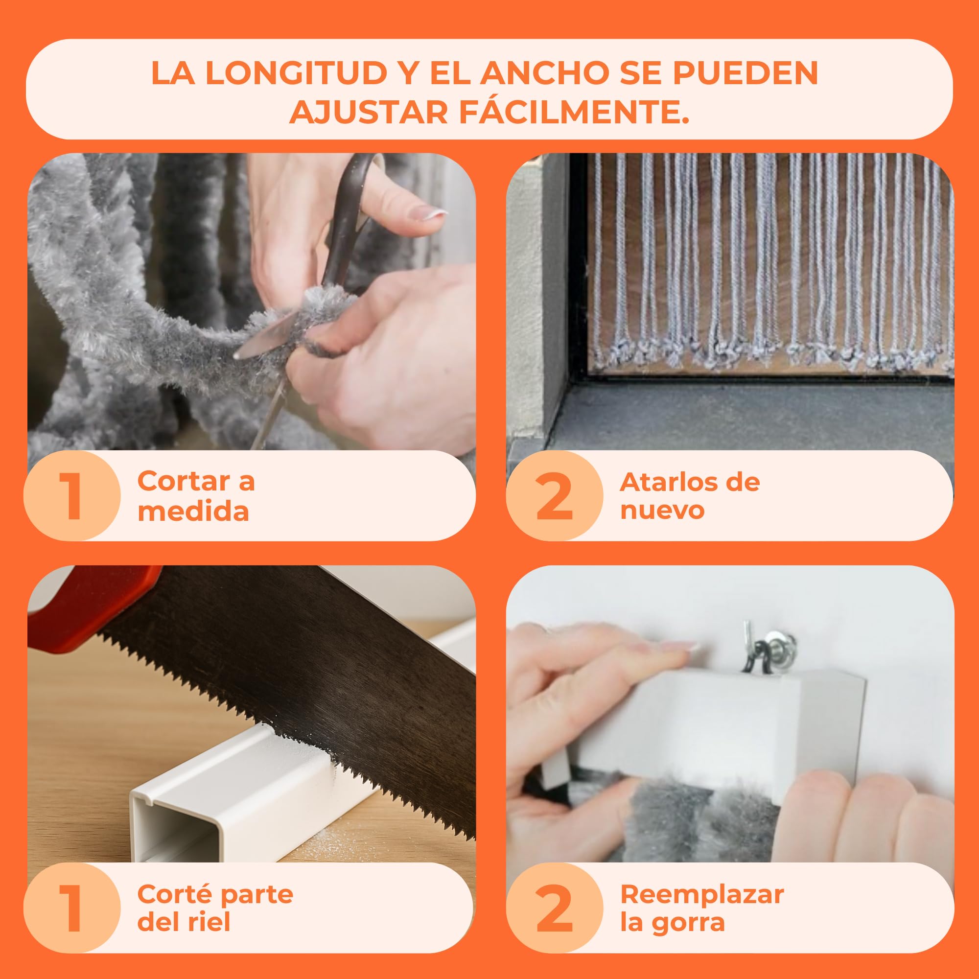 Trente Colgador de Puerta Trentero 90x210 cm - con cordón - protección óptima contra Insectos, Proporciona privacidad y ventilación - Natural