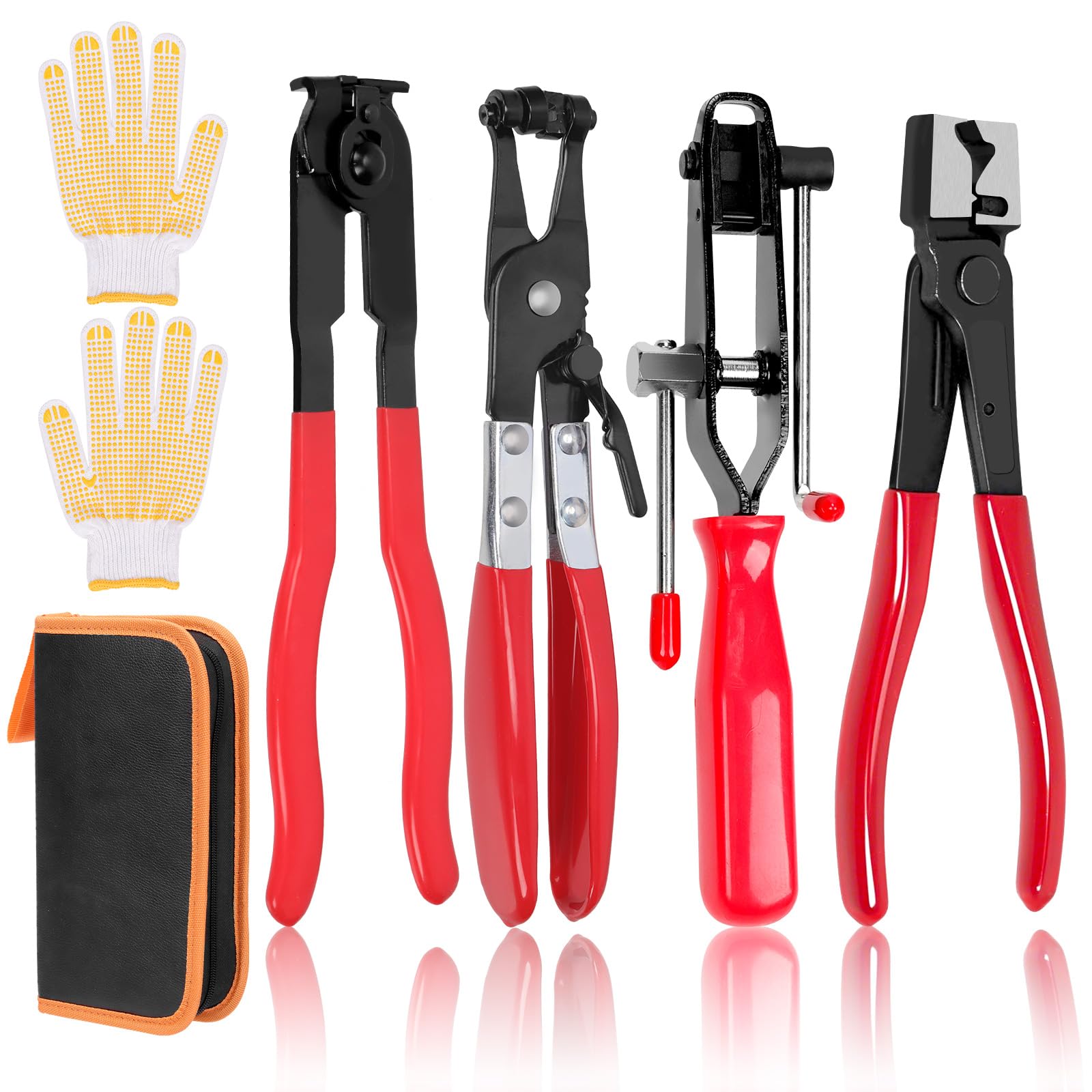 Glarks 6pcs CV Joint Boot Clamp Plier & Clic-R Type Pliers & Hose Clamp Pliers & ATV CV Axle Boots Clamp Tool Set