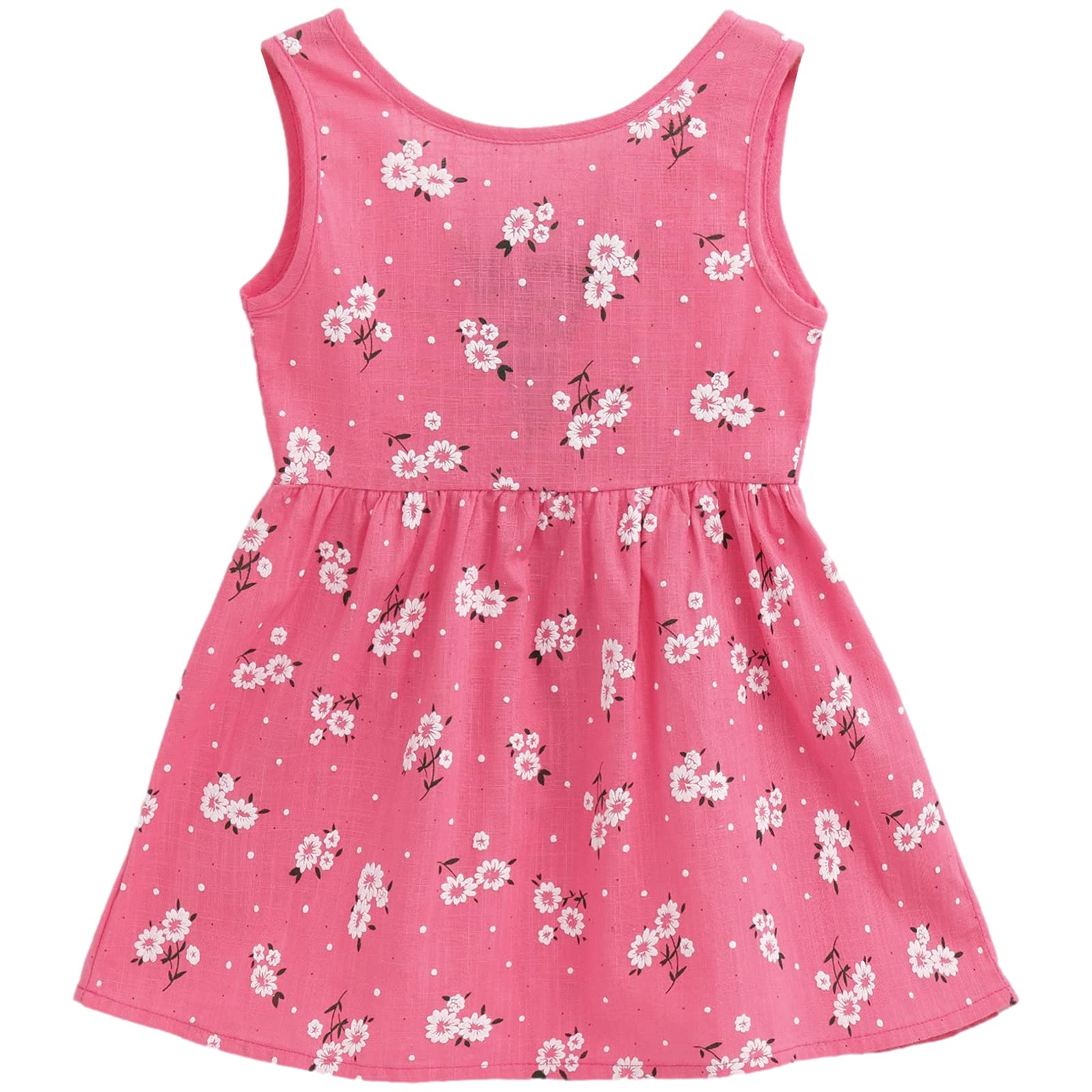 amropi Bebé Niñas Margarita Vestido Algodón Manga con Volantes Casual Verano de Vestido 0-5 años