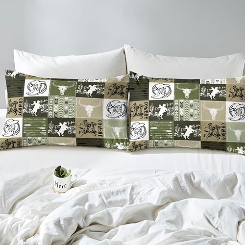 Miniatura 4 de Manfei Juego de funda de edredón de vaquero, tamaño individual, funda de edredón con 1 funda de almohada, funda de edredón con 1 funda de almohada,