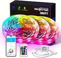 Vista 8 de DAYBETTER - Luces LED de 65.6 pies, tira de luces LED RGB 5050 flexibles que cambian de color, 2 rollos de luces LED de 32.8 pies para decoración