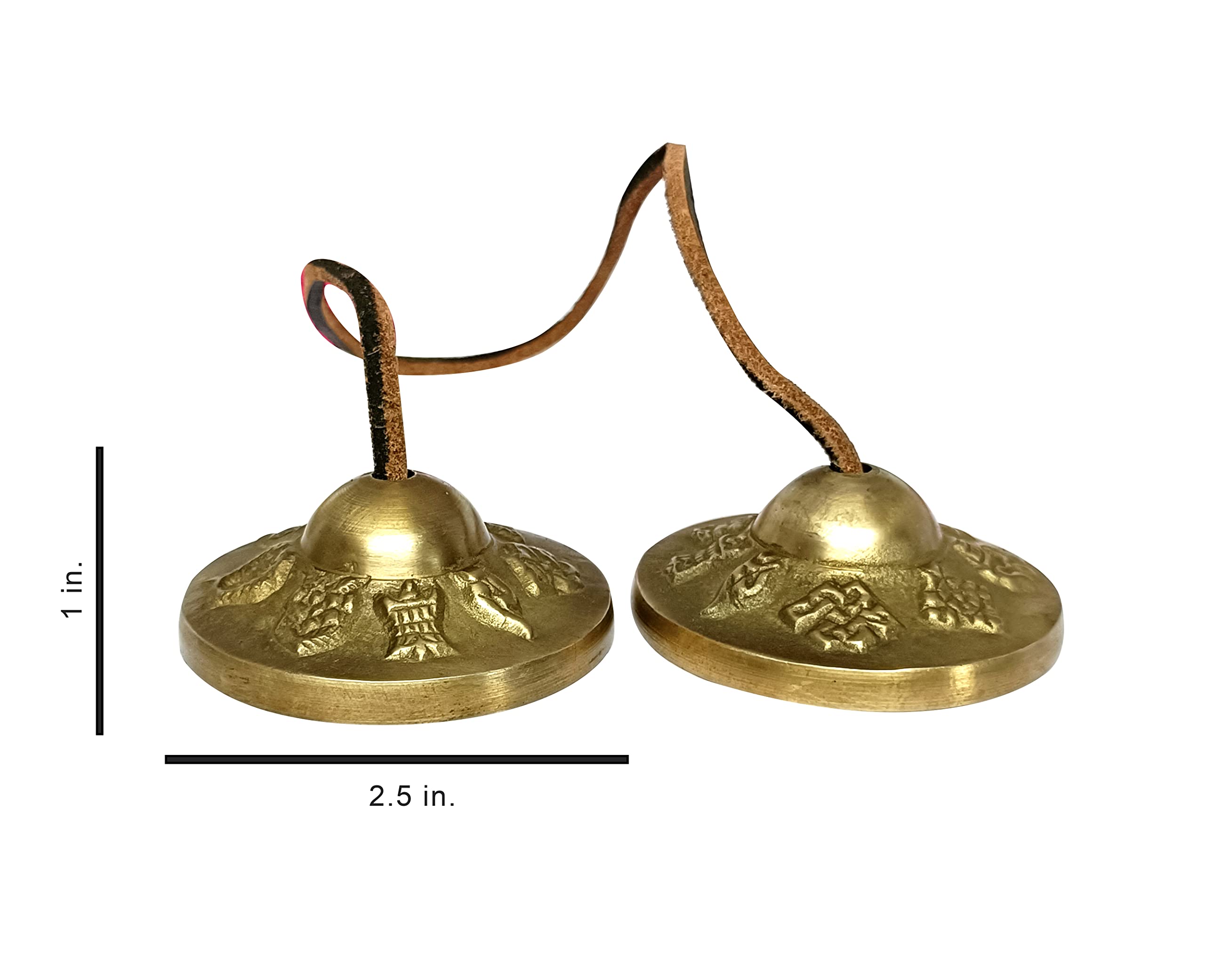 Handmade Tibetan design cymbals Instrument - Hand Cymbals Manjira Pair - Image 7 thumbnail