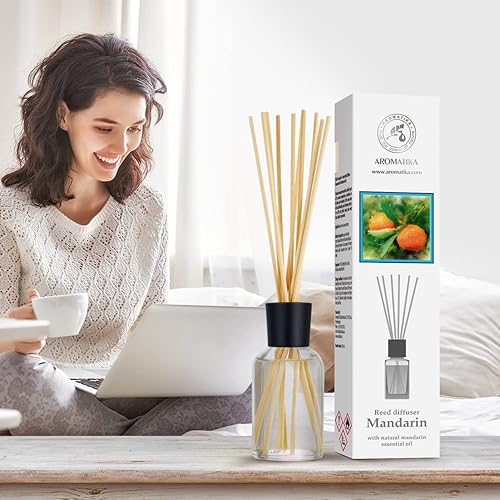 Miniatura 7 de Mandarine Home - Difusor de varillas de 3.4 onzas líquidas, fragancia fresca y de larga duración, 0% alcohol, juego de regalo con varillas de bambú,