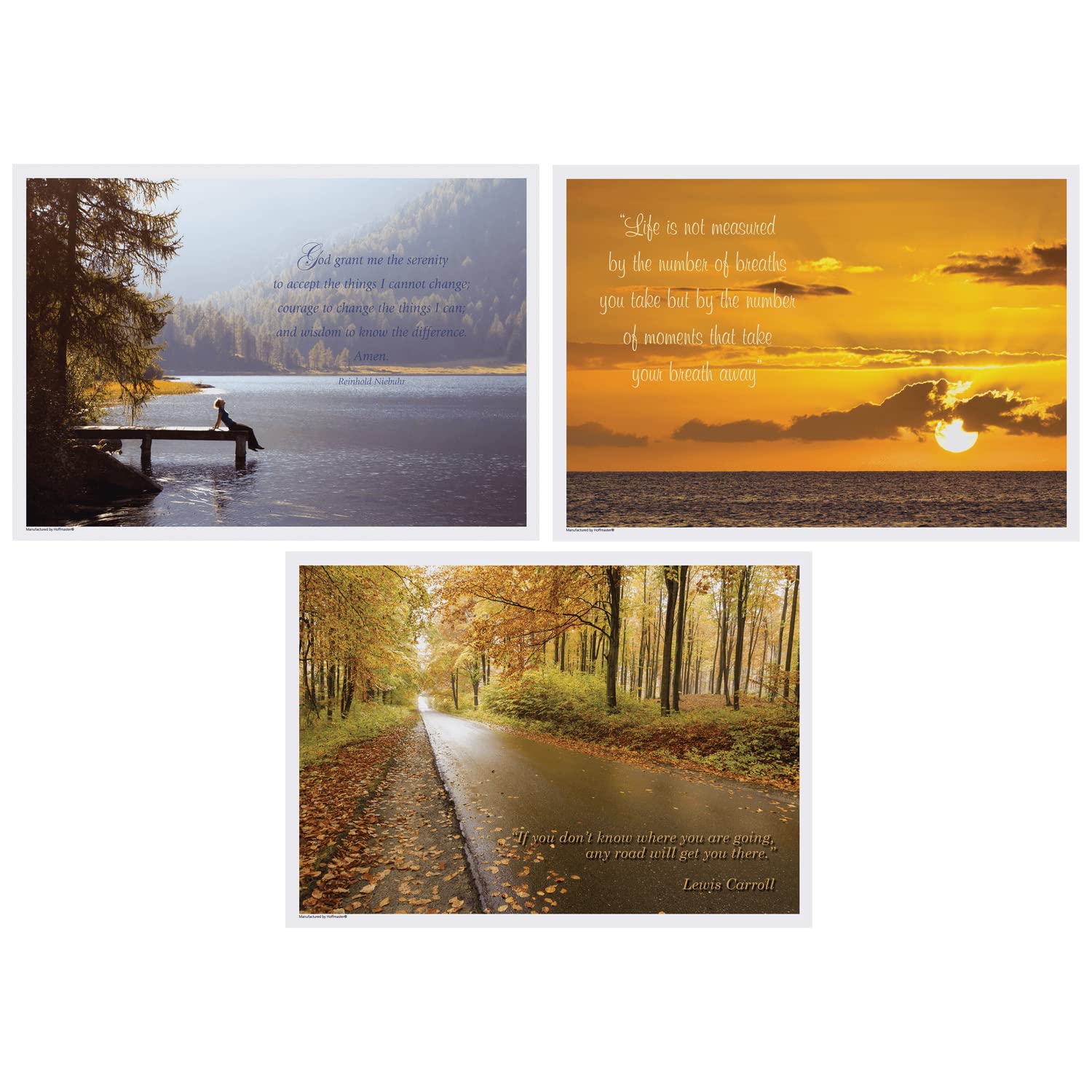 Hoffmaster 702086 Inspirational Multipack manteles individuales, 3 diseños por caso, 10 "x 14," impreso (Pack de 1000)