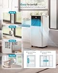8000 BTU Portable Air Conditioner, AC Unit with Remote Control, 4-in-1 Smart Portable AC with Cooling, Dehumidifier, Fan, and Sleep Mode, with Window Mount Kit, for Apartment, Bedroom up to 250 Sq.Ft