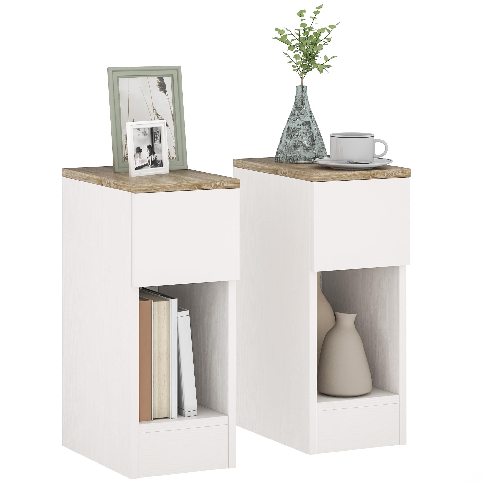 B&Q -  Bedside Tables Set Of 2Nightstands For BedroomLiving RoomCream