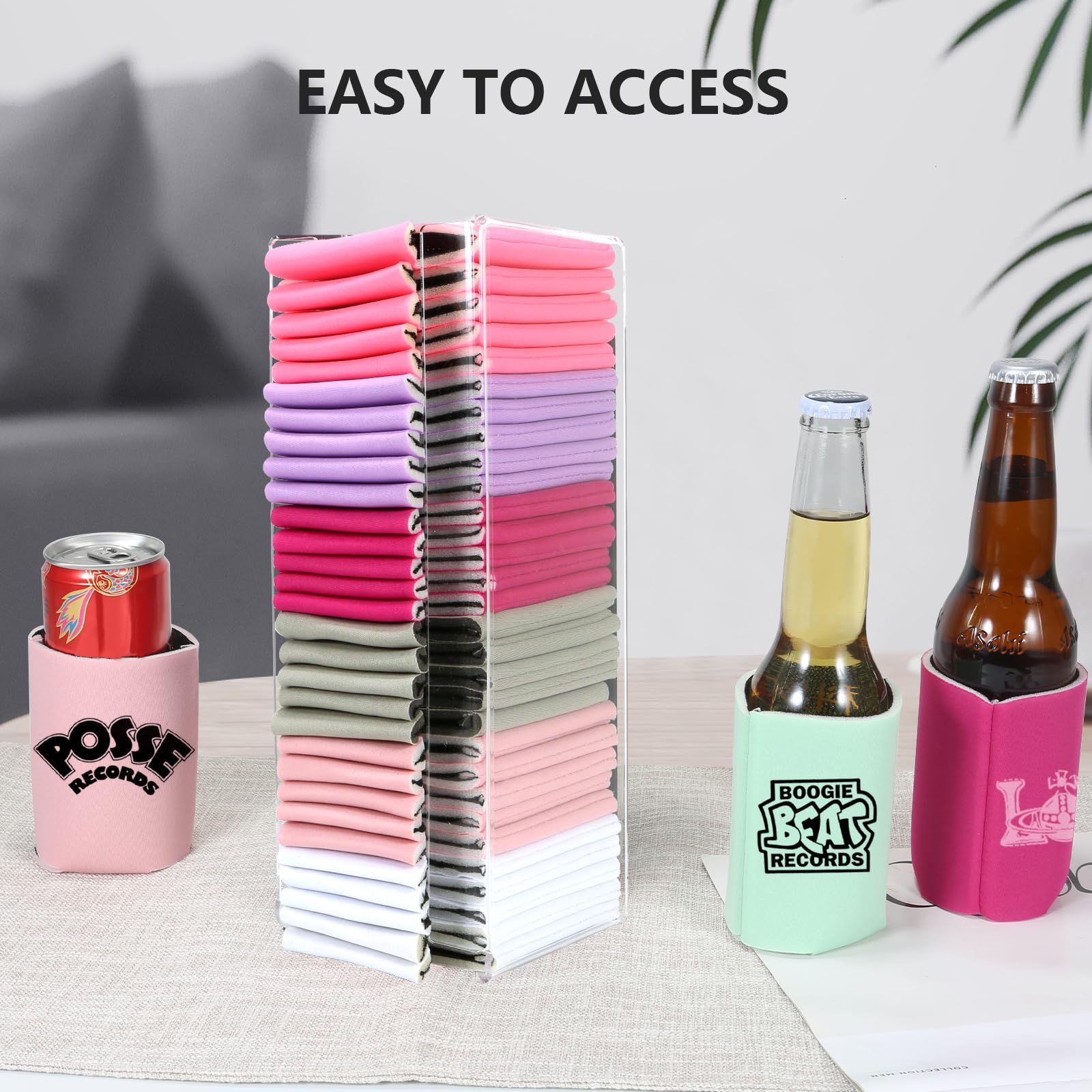 Can Cooler Sleeves Organizer - Magnetic Dispenser For Fridge Or Wall, Holds Up To 25 Sleeves, Includes Screws