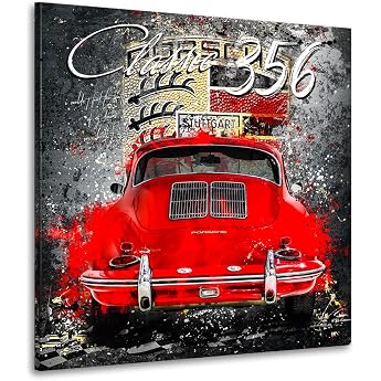 Art Designs24 Canvas Wall Picture Car Porsche 356 Retro Pop Art Print Room and Wall Decoration Plus Sizes