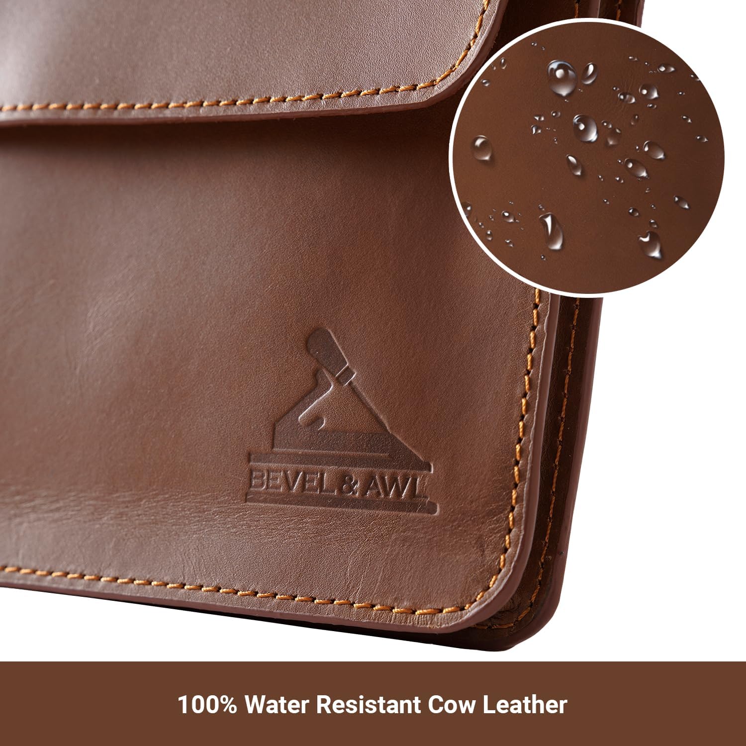 BEVEL & AWL 100% Full Grain Cow Leather Laptop Sleeve for 14 Inch Pro & Air Models, Tan, Unisex-Adults, Apple Laptop Owners, Tech Enthusiasts
