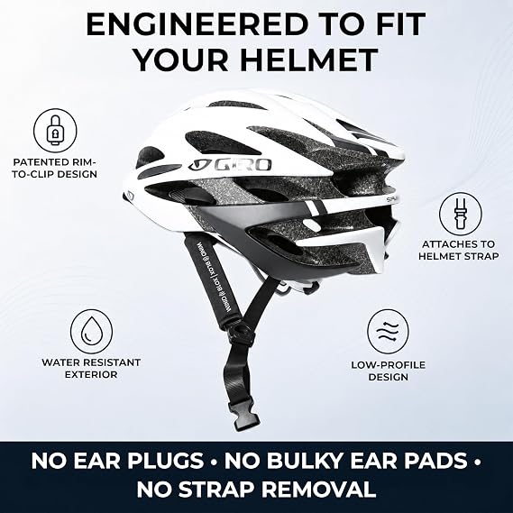 Wind-Blox Pro Helmet Attachment, Wind Noise Blocker Helmet Accessory, Noise Reduction Biking and Cycling Gear, Noise Block Helmet Add-On with Adjustable Straps