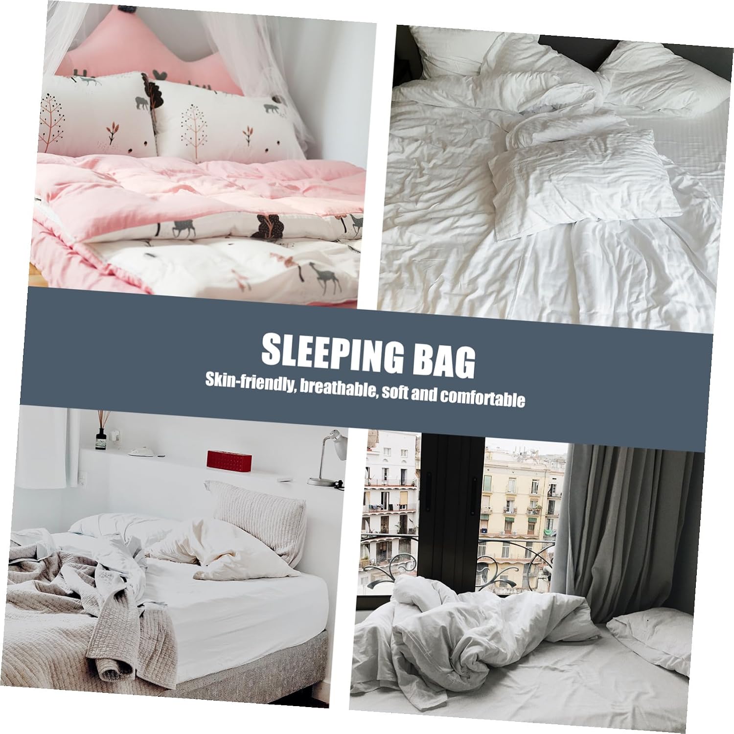 Milisten Disposable Sleeping Bag for Travel Portable Non-Woven Fabric Travel Sheet Single Use Hotel Bedding for Adults for Camping and Outdoor Adventures