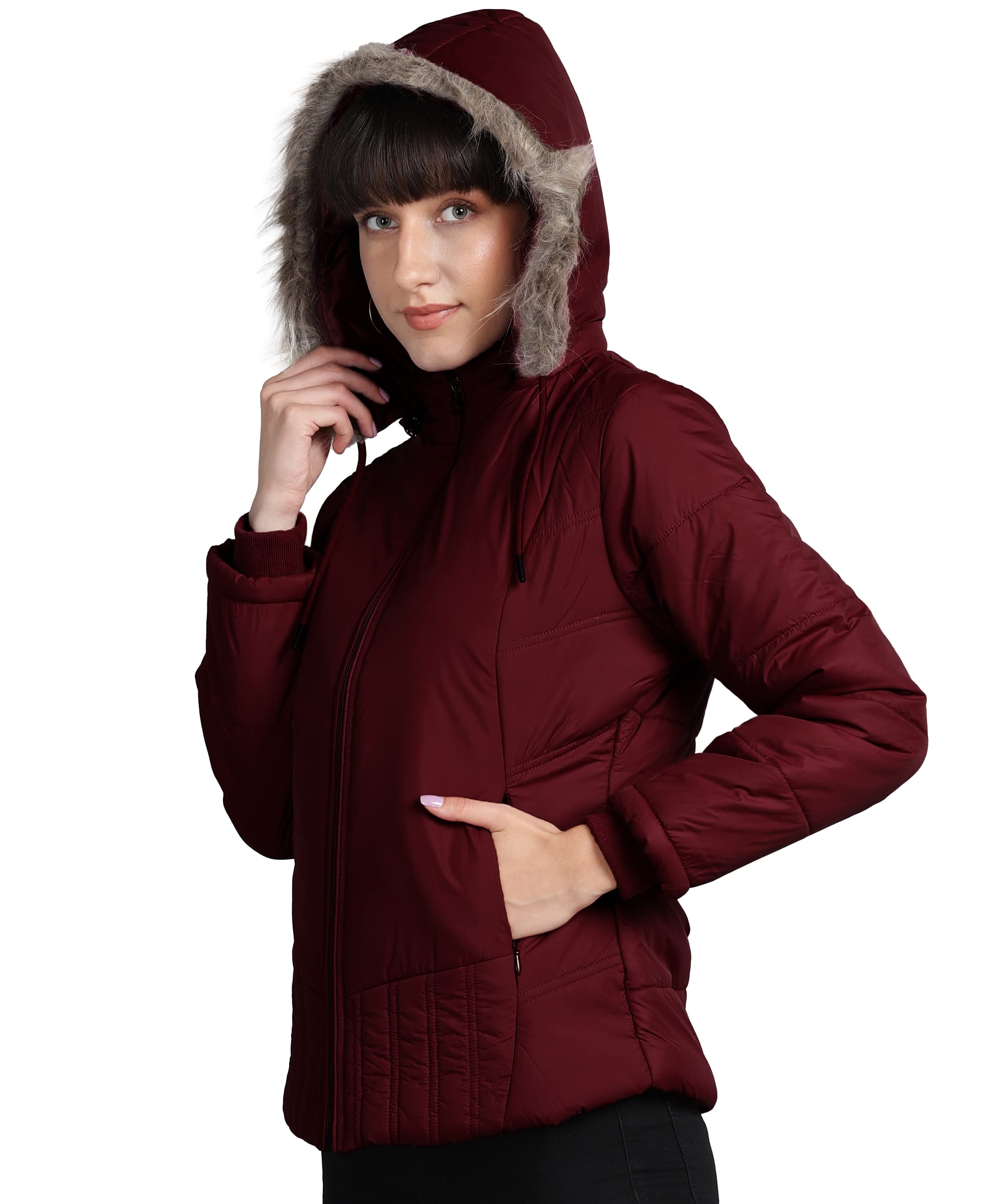 FELLAMO Girls Polyester Blend Standard Length Zip Closer Pocket Jacket-94 Maroon 15-16 Years 1