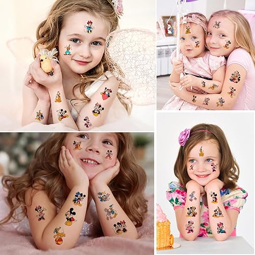Miniatura 2 de 12 hojas de tatuajes temporales lindos para niños, suministros de fiesta de cumpleaños, decoraciones de fiesta para niñas, niños, juegos de fiesta,