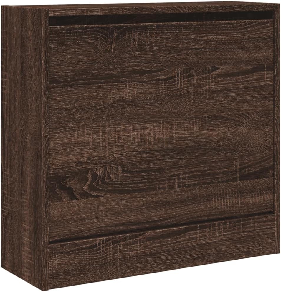 Shoe Cabinet Hallway Shoe Drawer Cabinet Pull Down Shoe Storage Organizer Unit Shoe Rack Cabinet for Living Room Hallway Furnitur Grey Sonoma 80x21x125.5 cm Engineered Wood