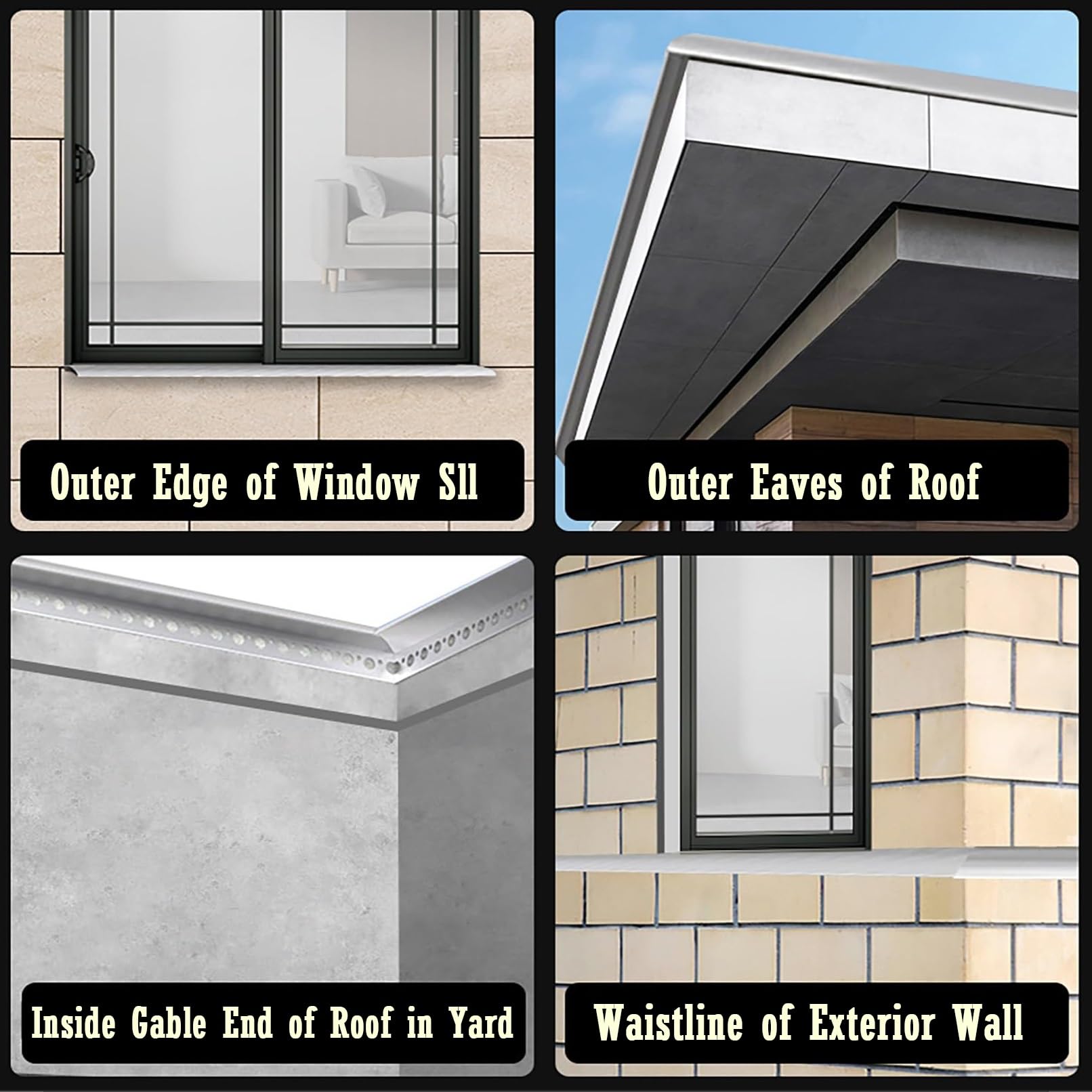 Gocciolatoio A B D'aquila 50 180 cm tetto esterno e parete gocciolamento Ed Balcone il High Quali sistema di grondaia impermeabile e resistente alle intemperie L140 cm x W50 mm