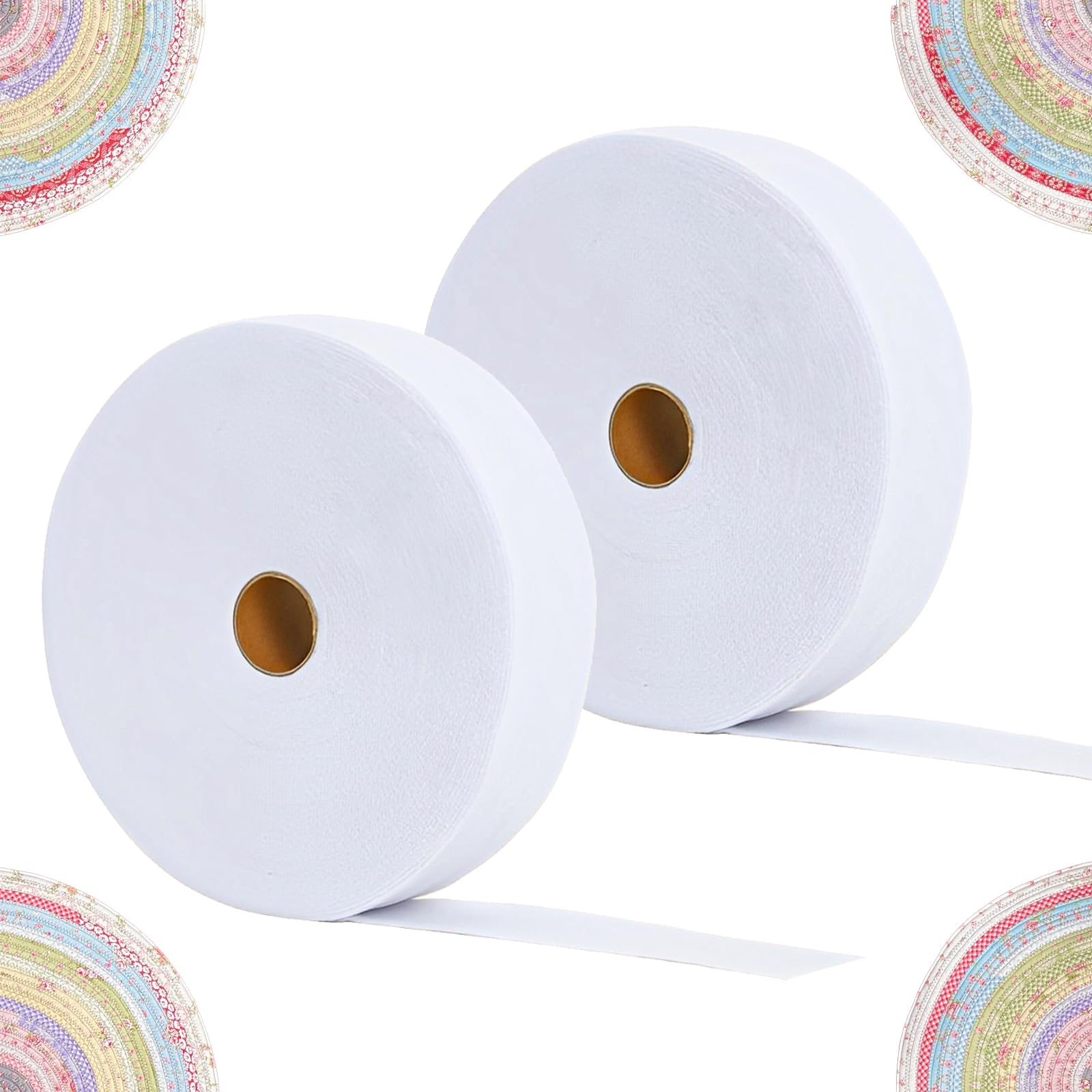Jelly Roll Batting, 2 1/4 Inch Cotton Blend Batting Strips, 2 Rolls 70 Yards Total, Needle Punched Strips for Rugs, Braided Throw Rugs and Upholstery