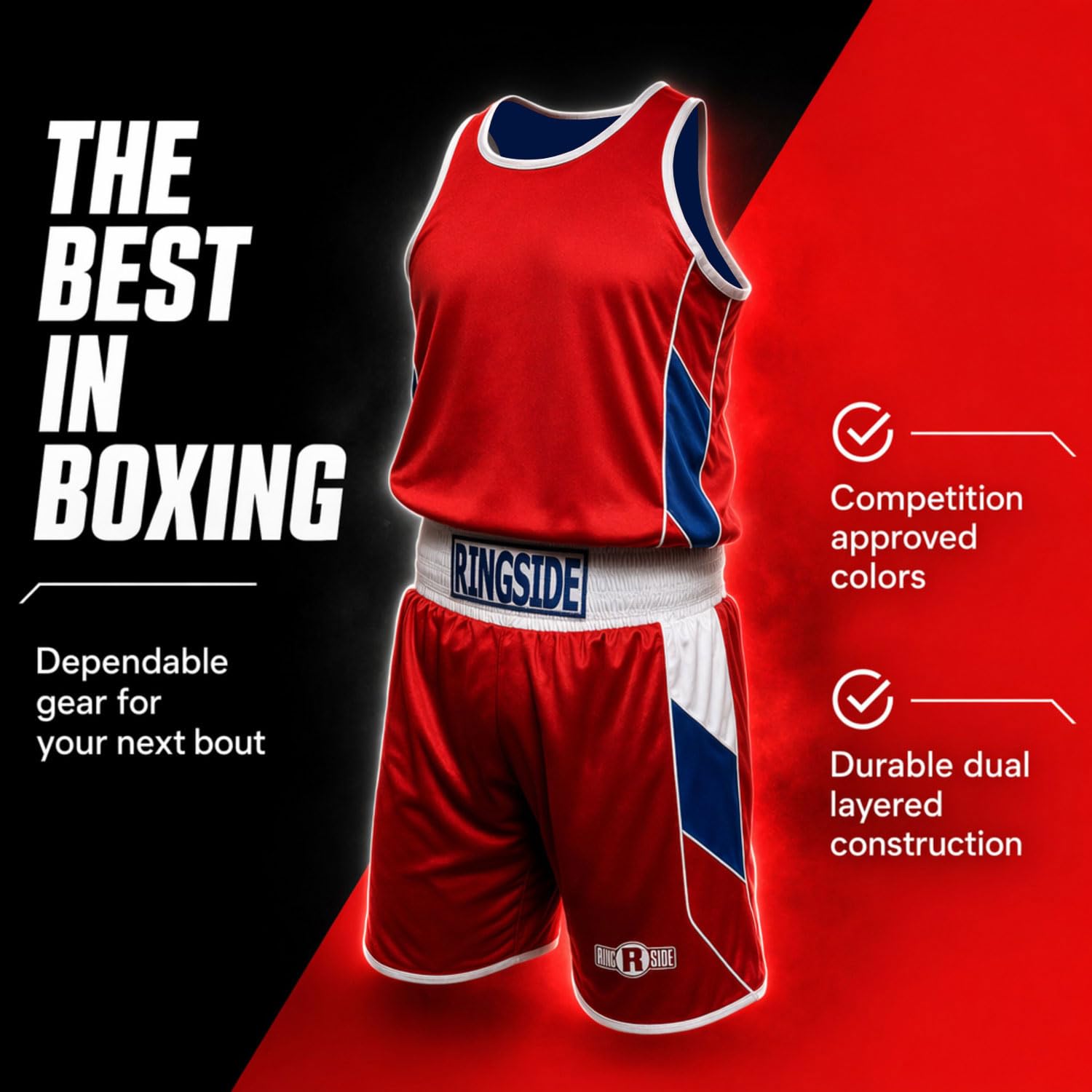 Ringside Reversible Boxing Competition Outfit Traje de competición de boxeo Unisex adulto (Pack de 2)
