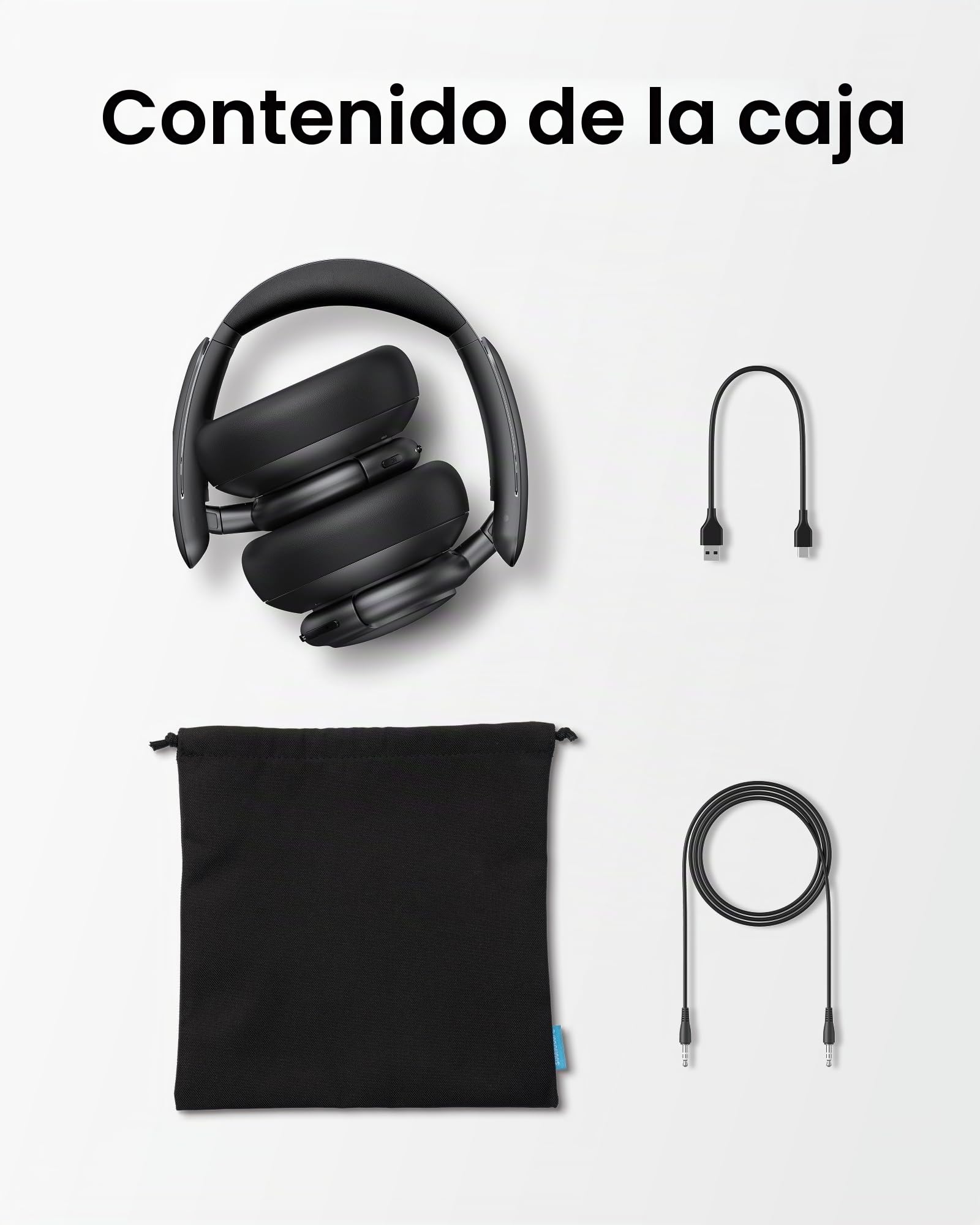 Soundcore by Anker Life Q30 Auriculares Bluetooth híbridos, Aislamiento acústico Activo, Sonido de Alta resolución, Ecualizador en la aplicación, batería 40 h, Agarre cómodo(Reacondicionado)