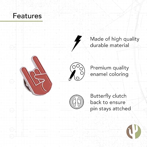 Vista 3 de Desert Cactus University of Texas Austin Lapel Pin UT Austin Longhorns Logo Enamel Made of Metal for Blazers, Bags and Jackets