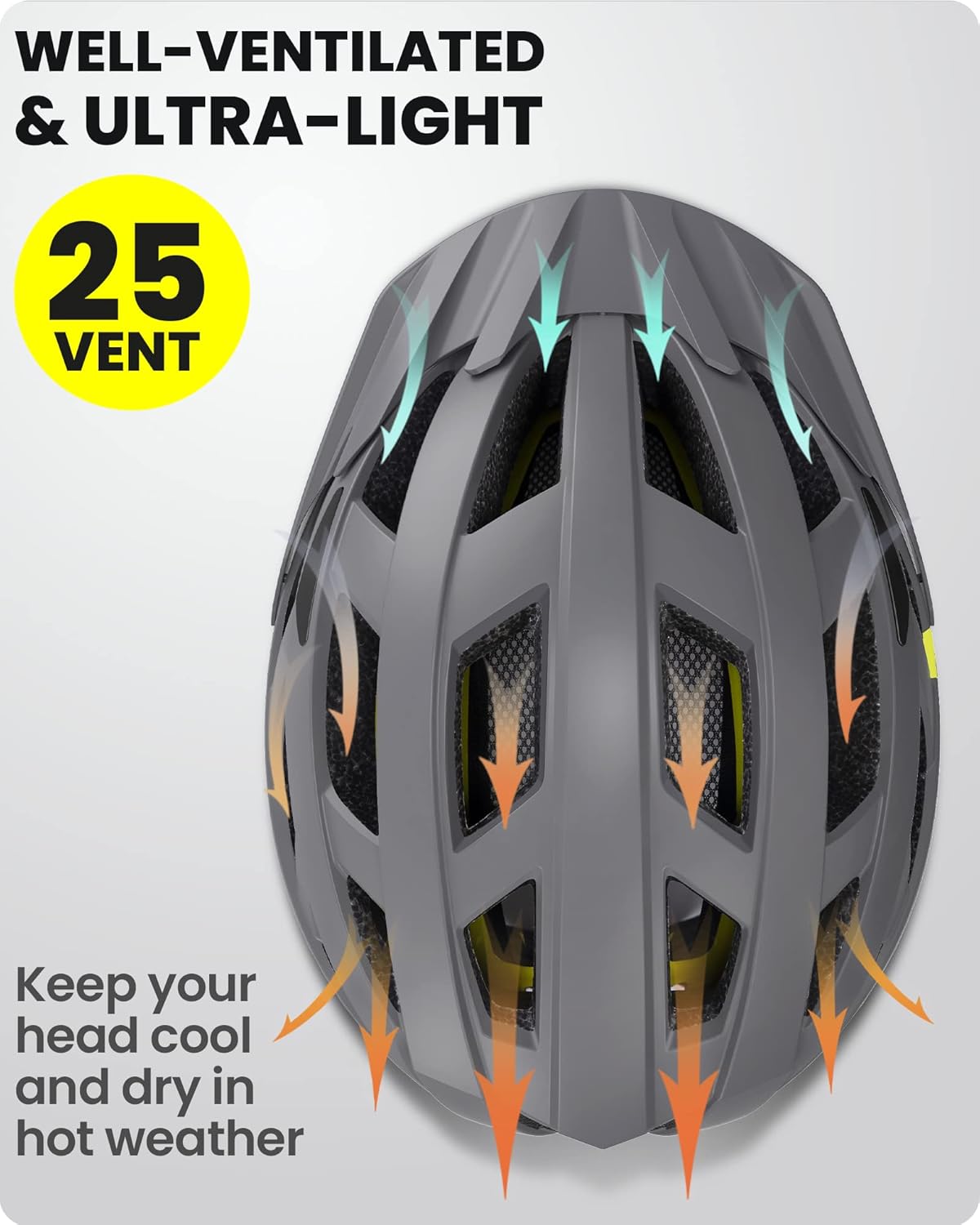 OutdoorMaster Gem Recreational MIPS Cycling Helmet - Two Removable Liners & Ventilation in Multi-Environment - Bike Helmet in Mountain, Motorway for Youth & Adult