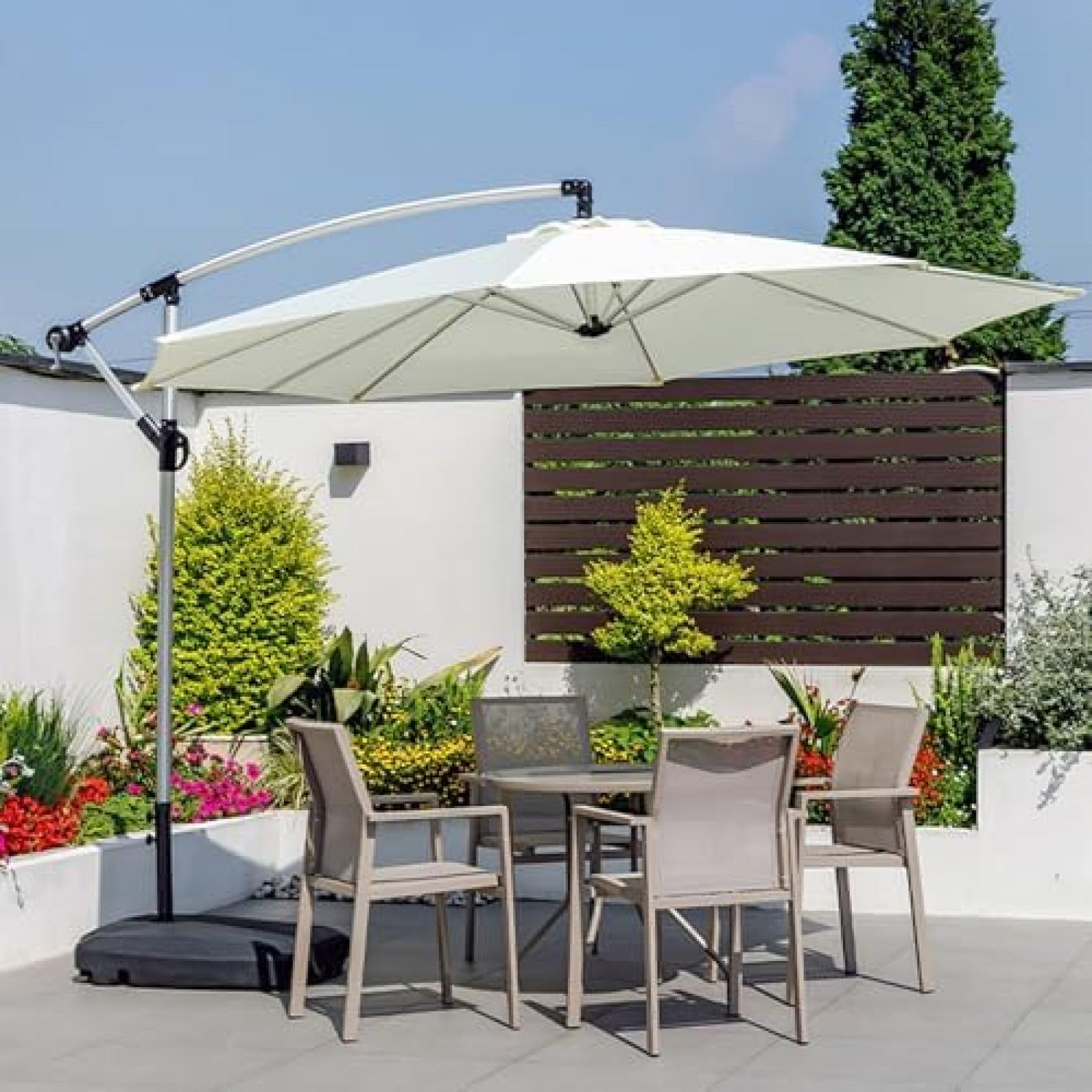 Premium UV50+ Sonnenschirmhülle für 2 m/2,7 m Terrassenschirme, wetterbeständiges Baldachin, passend für 8 Rippen, langlebiger Schutz, Schwarz