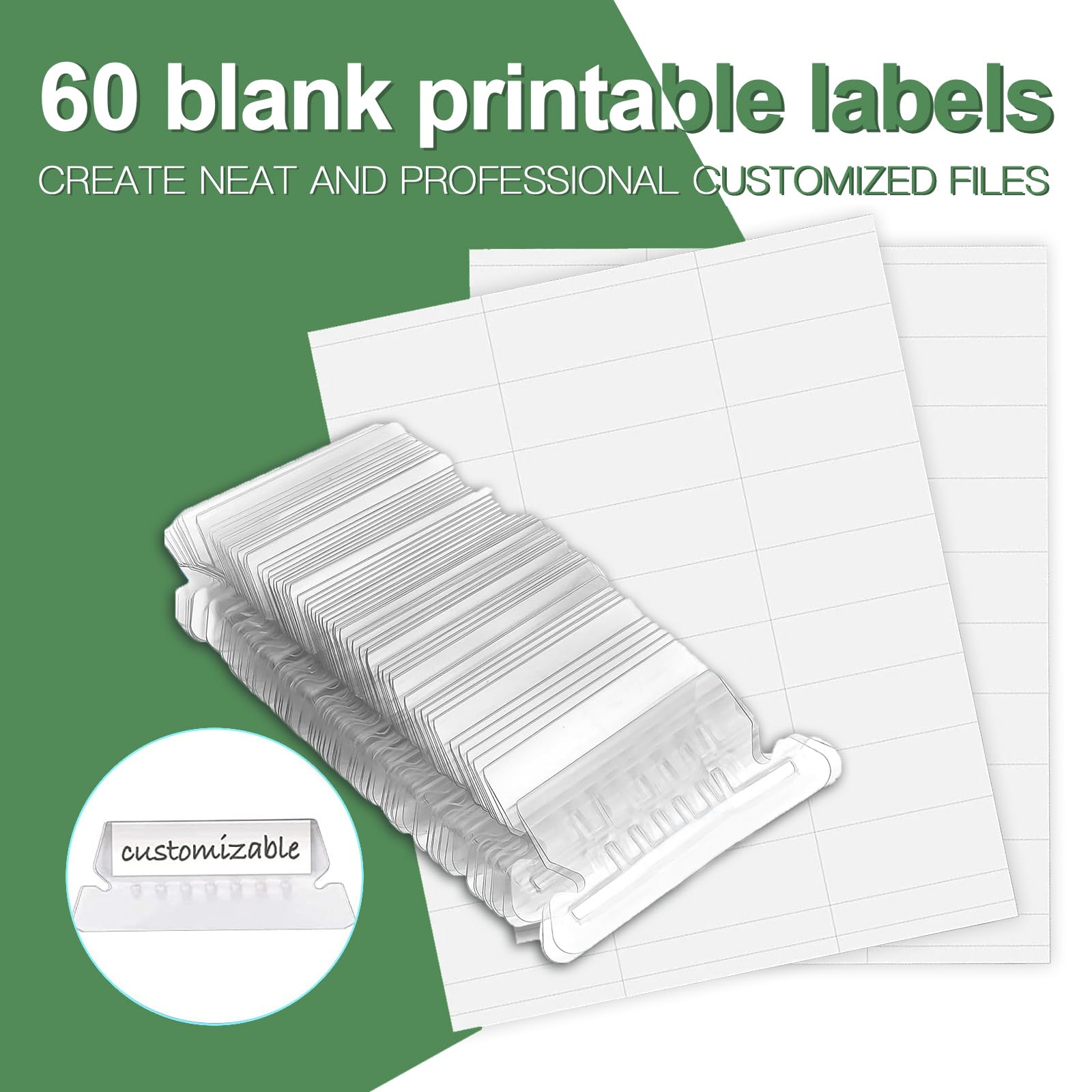 Snapklik.com : HERKKA Hanging File Folders, 60 Pack Reinforced Letter ...