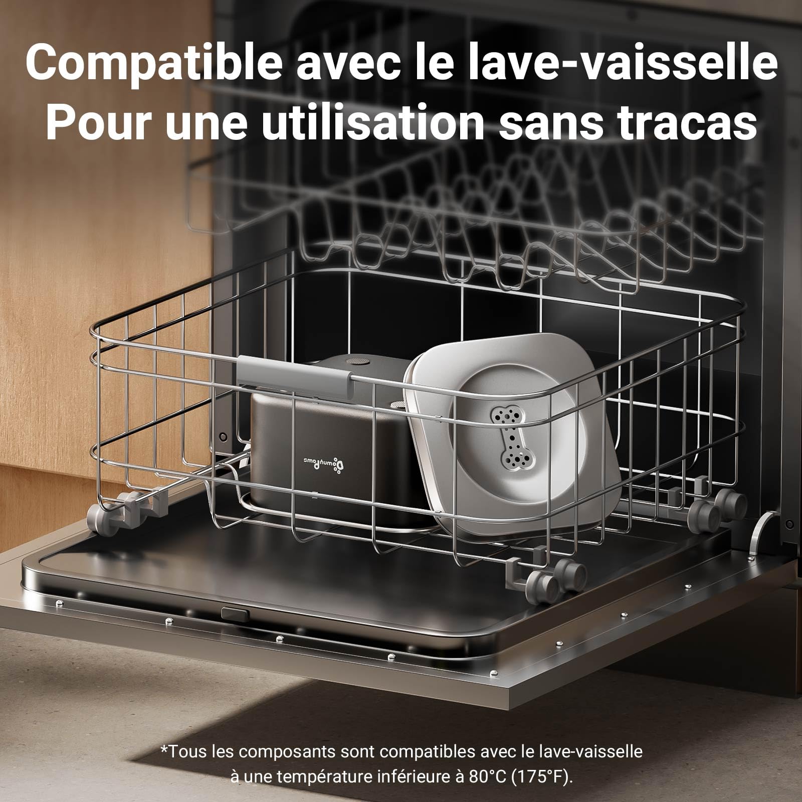 DownyPaws Gamelle Anti-Éclaboussures pour Chien, Gamelle 3L Anti-Étouffement en Acier Inoxydable, Empêche Les Éclaboussures, Garde Le Sol Sec et Hygiénique, Adapté à Petits et Moyens Chiens, Noir