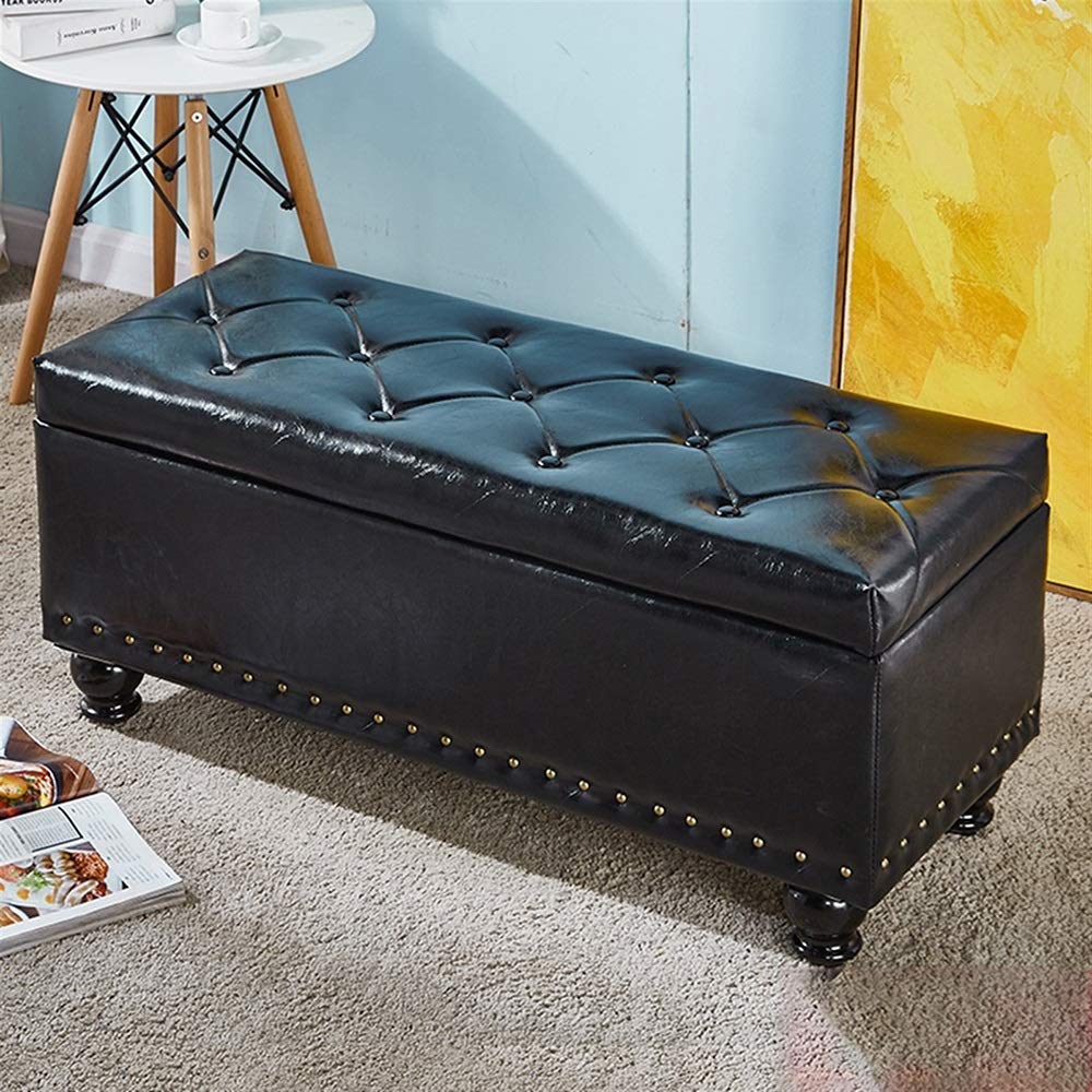 WHOJA Pouf Contenitore Ottomane Sgabello for Divano in Tessuto Scatola dei Giocattoli for Bambini Seduta Imbottita Copertura a Cerniera Cornice in
