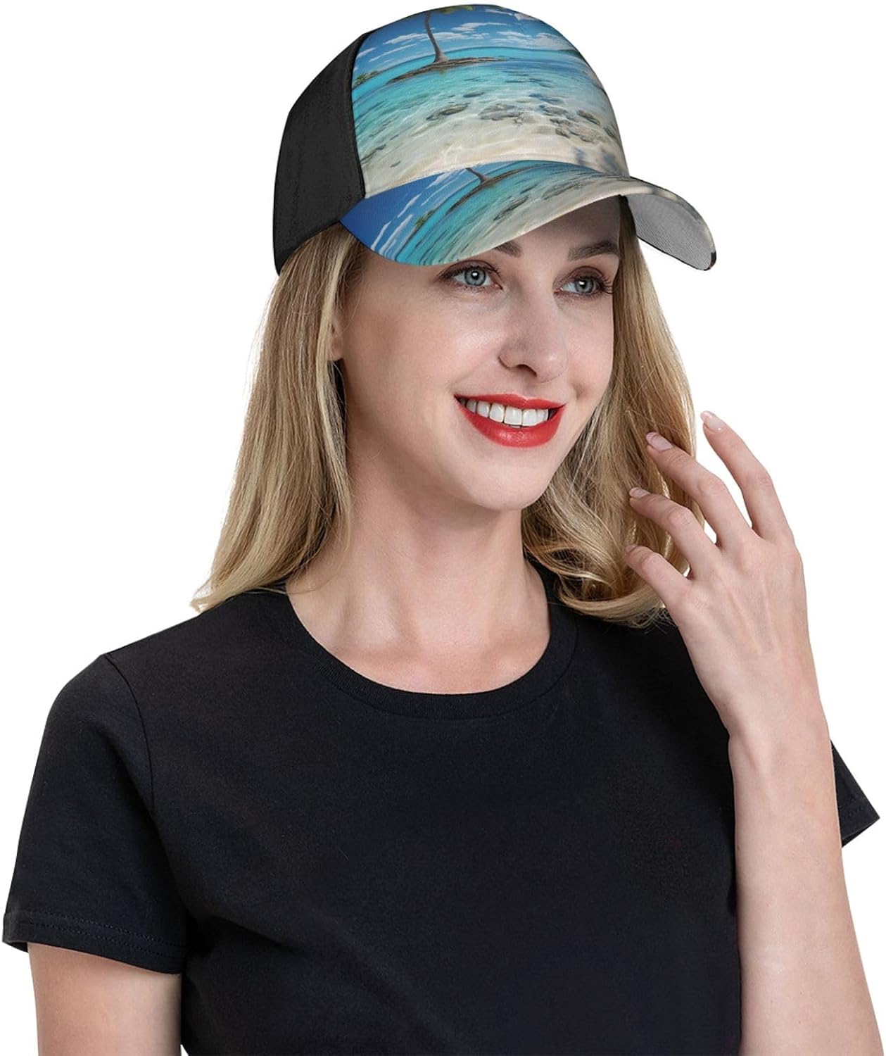Beach Palm Tree Baseball Caps for Women Men Golf Dad Hat Adjustable Sun Hat Fashion Sports Caps Black