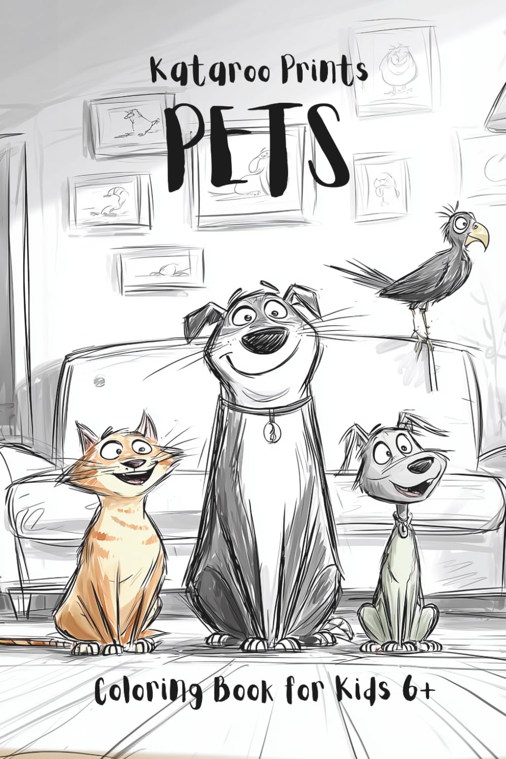 Pets: Coloring book for kids 6+ (Rhyme & Roam)