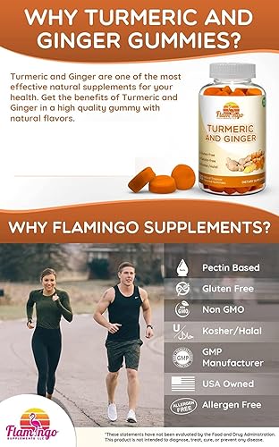 Miniatura 2 de Gomitas masticables de curcumina y jengibre de cúrcuma para adultos y niños. Apto para veganos, kosher y halal, sin gluten, sin OMG. 60 unidades