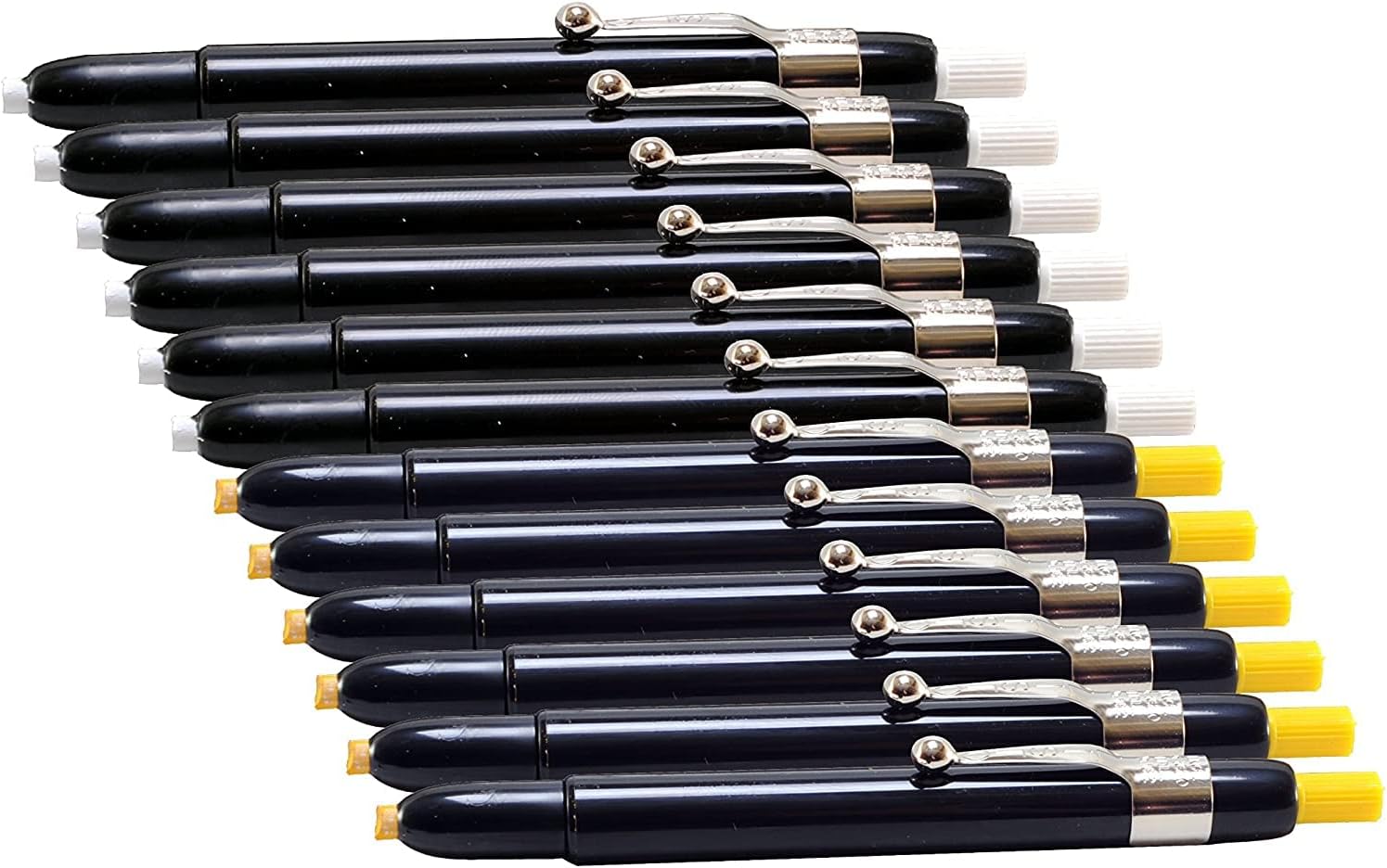 Listo 1620 Marking Pencils, Box of 12, Grease Pencils (White, Yellow) - Bonus: 1 x Orange Listo Marking Pencil Included