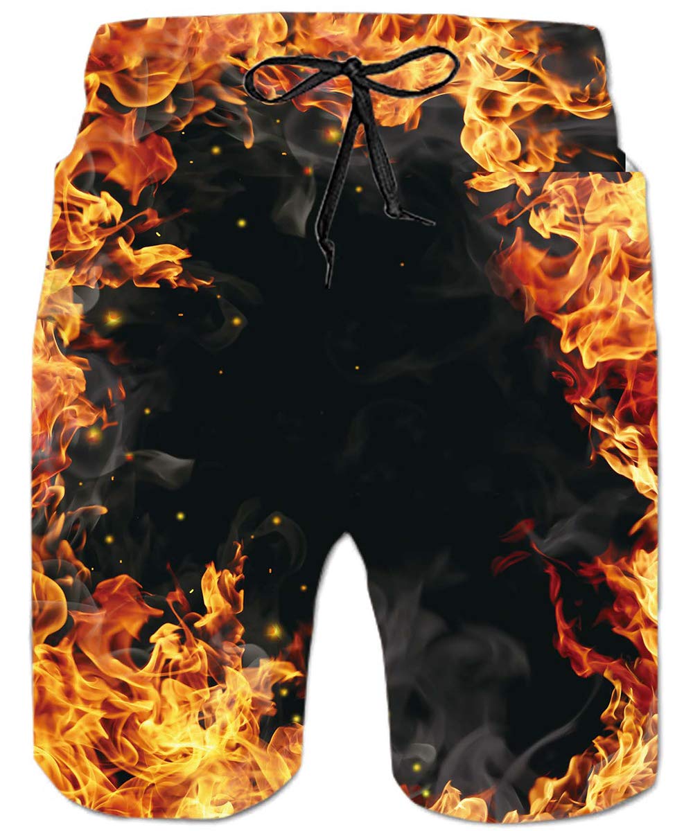 Mens Swim Shorts Funny 3D Print Swimming Trunks Quick Dry Summer Casual Surf Board Beach Shorts with Mesh Lining S-3XL