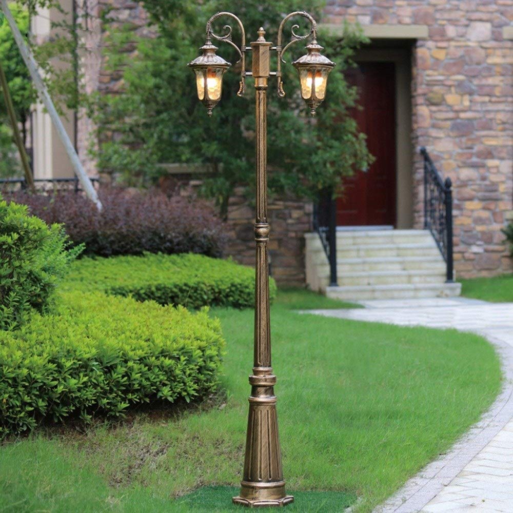 QUSYZD Post Lights Outdoor,Traditional Ip55 Waterproof Ip55 Die-Cast Aluminum Mediterranean Veranda with Bronze Pier Mount for Deck Patio Entryway Decoration,Onecolor-2.1m